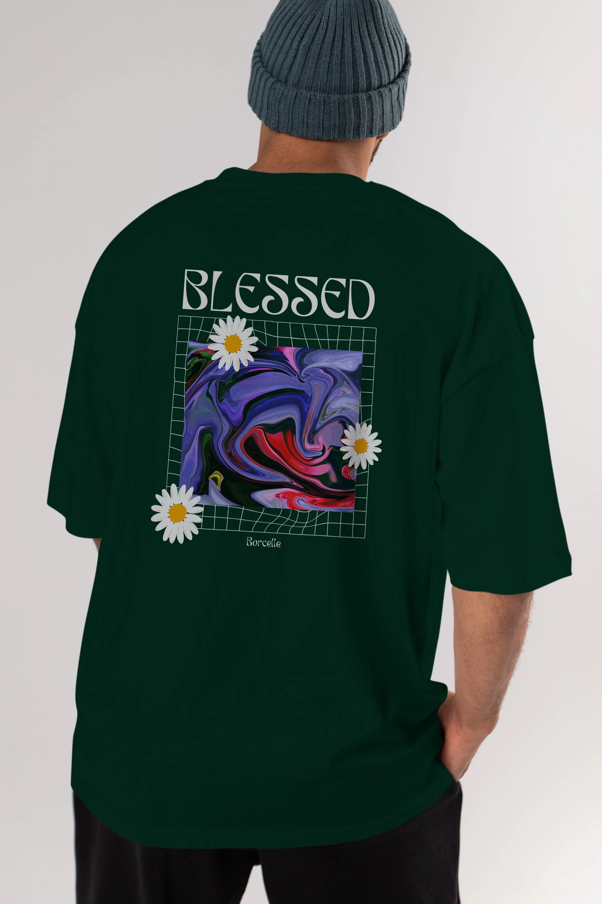 Blessed Arka Baskılı Oversize t-shirt Erkek Kadın Unisex