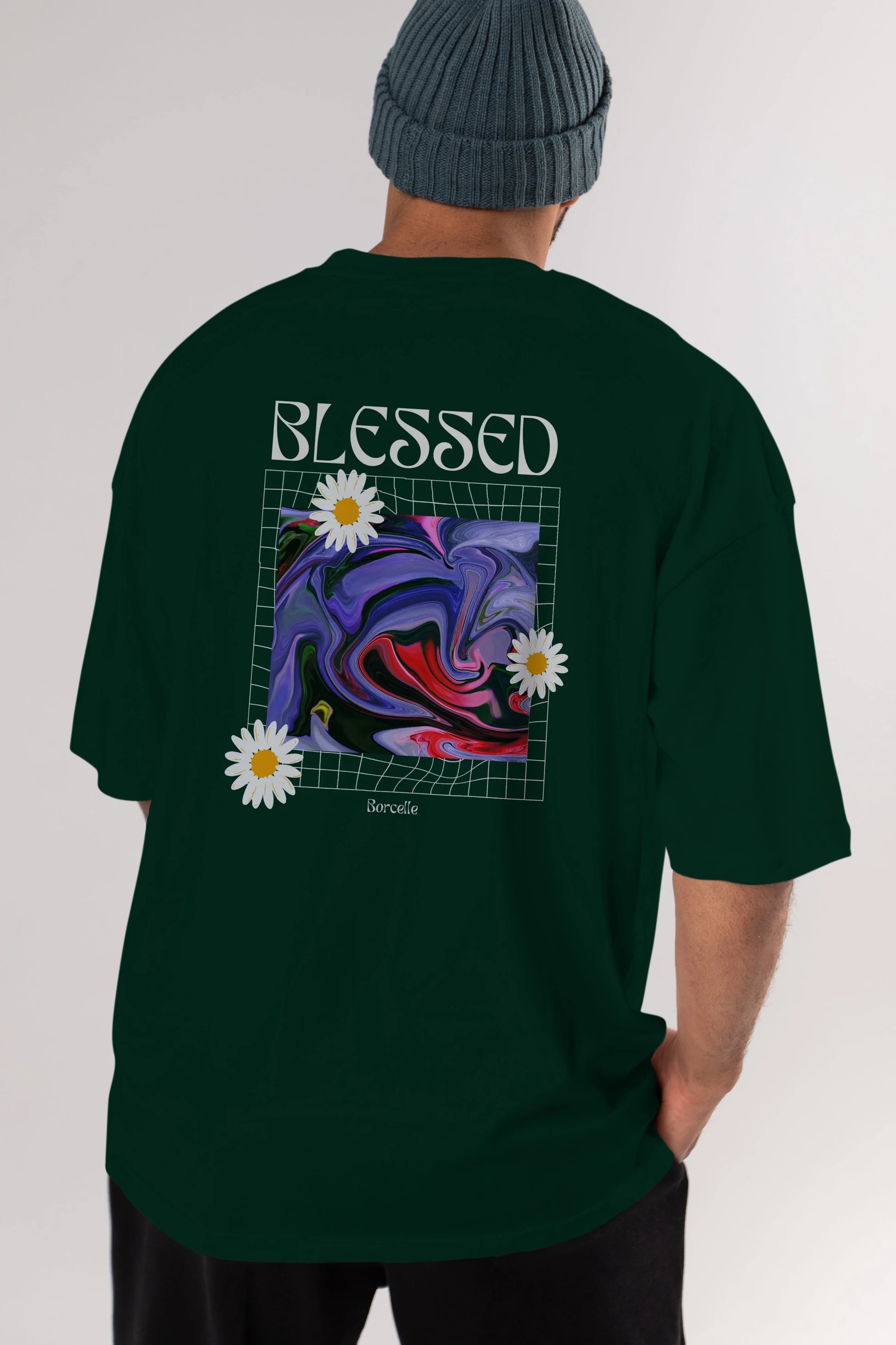 Blessed Arka Baskılı Oversize t-shirt Erkek Kadın Unisex