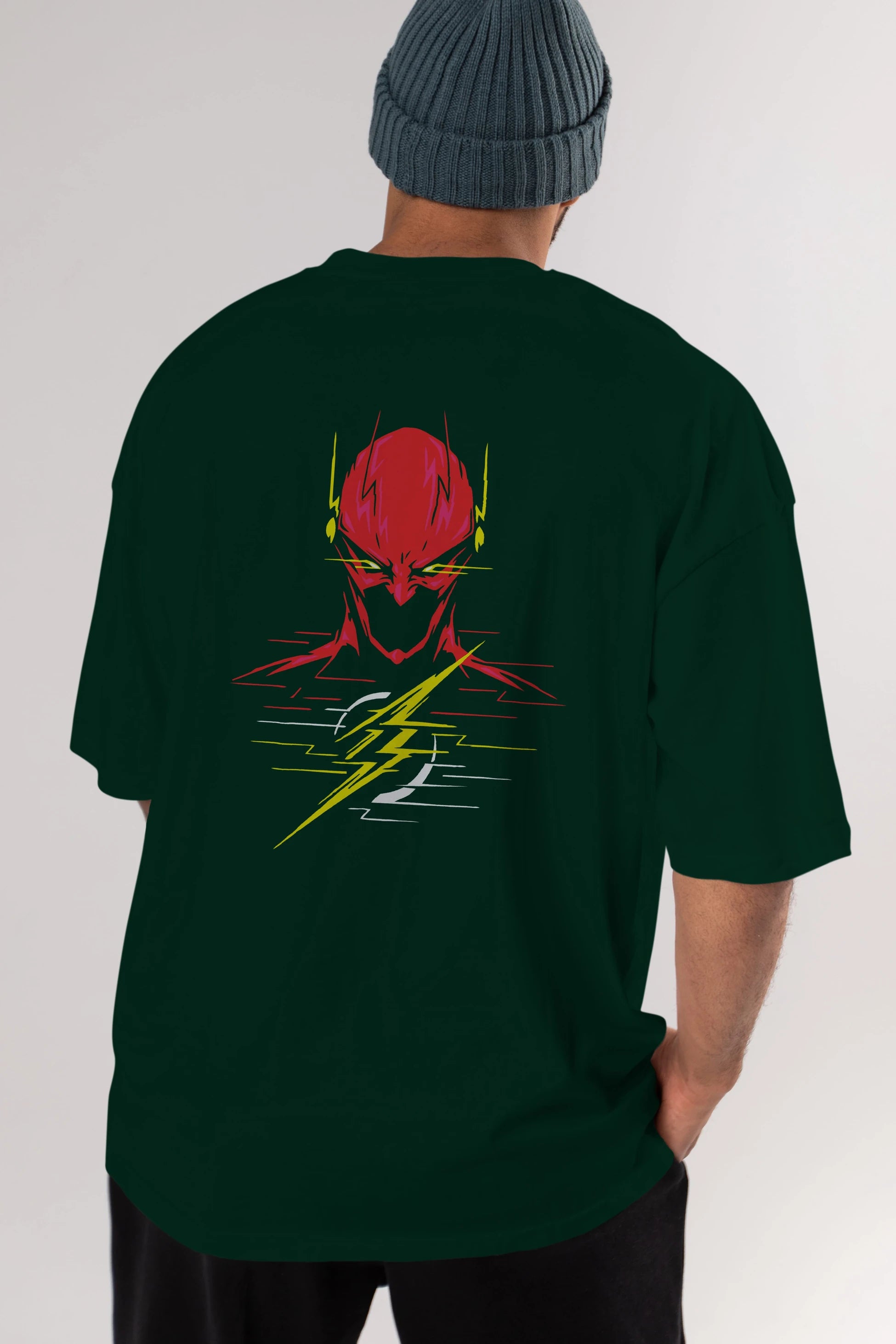 Flash Avengers (2) Arka Baskılı Oversize t-shirt Erkek Kadın Unisex %100 Pamuk Bisiklet Yaka tişort