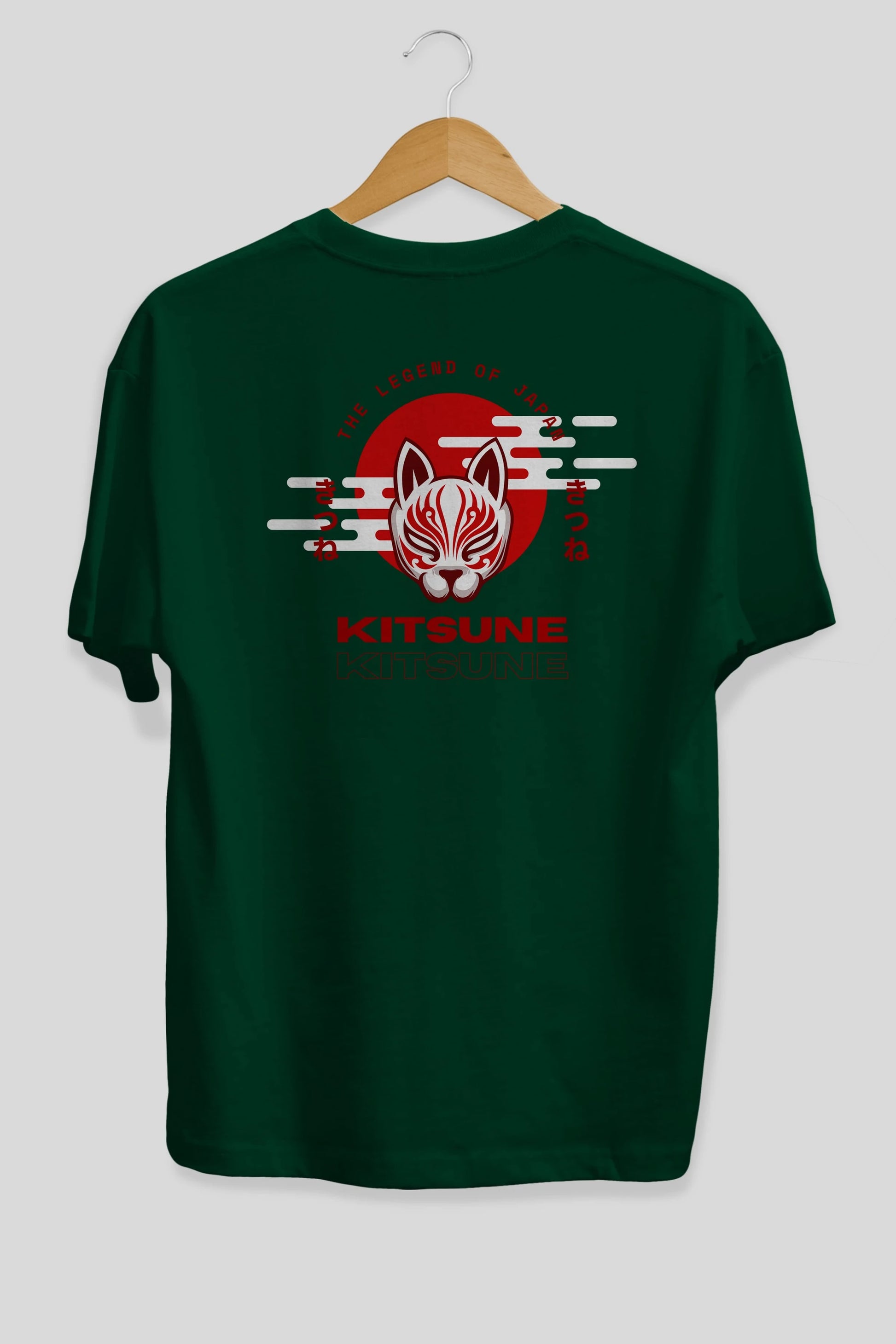 Kitsune Mask Arka Baskılı Oversize t-shirt Erkek Kadın Unisex