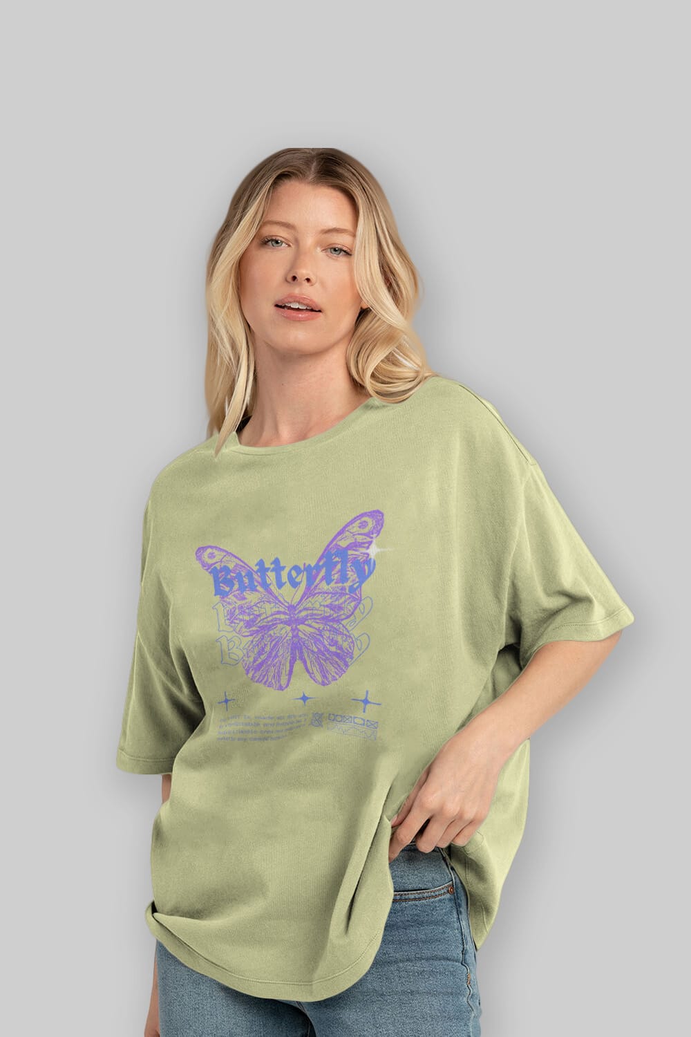 Butterfly Streetwear Ön Baskılı Oversize t-shirt Erkek Kadın Unisex