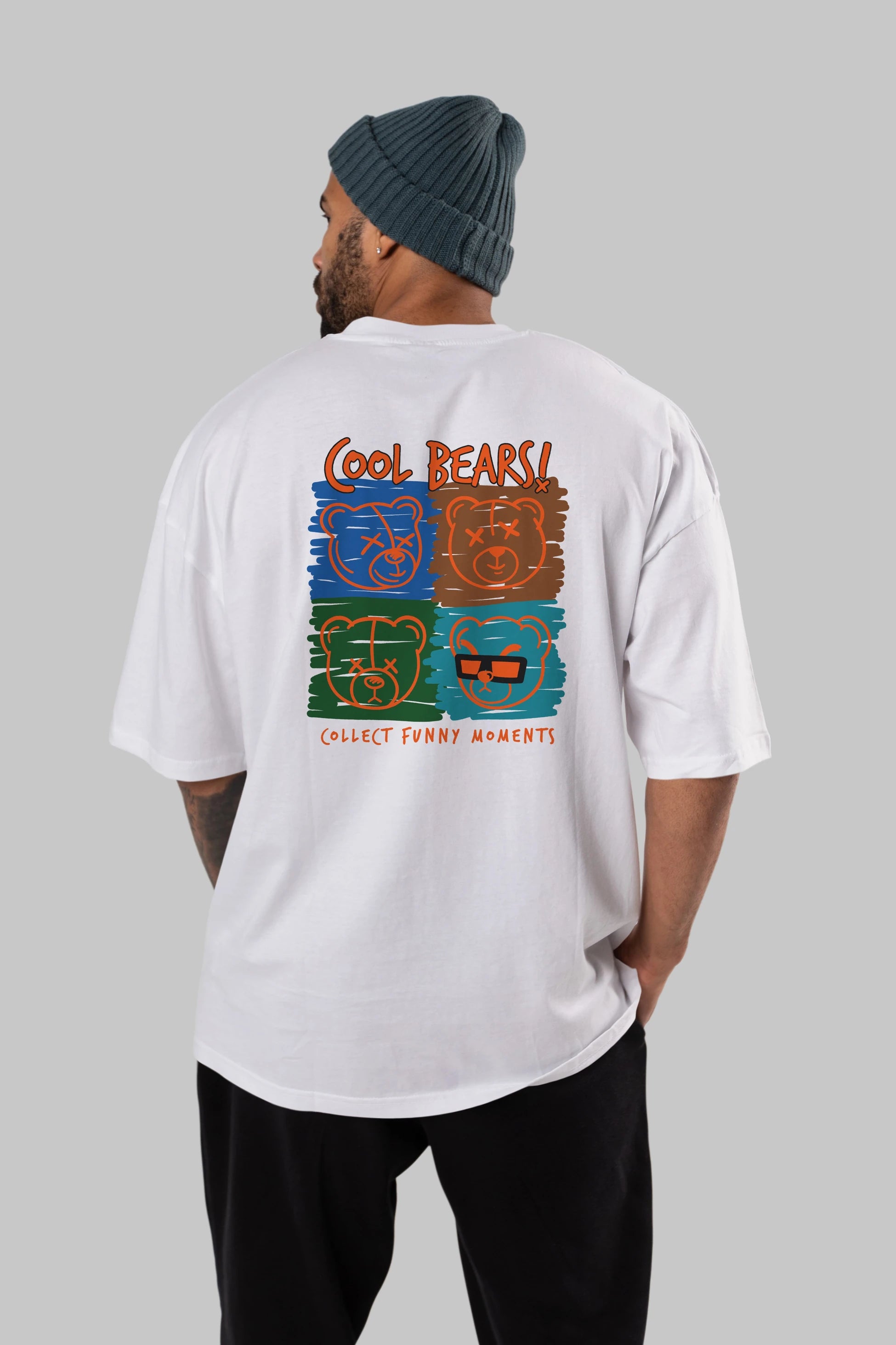 Cool Bears Arka Baskılı Oversize t-shirt Erkek Kadın Unisex