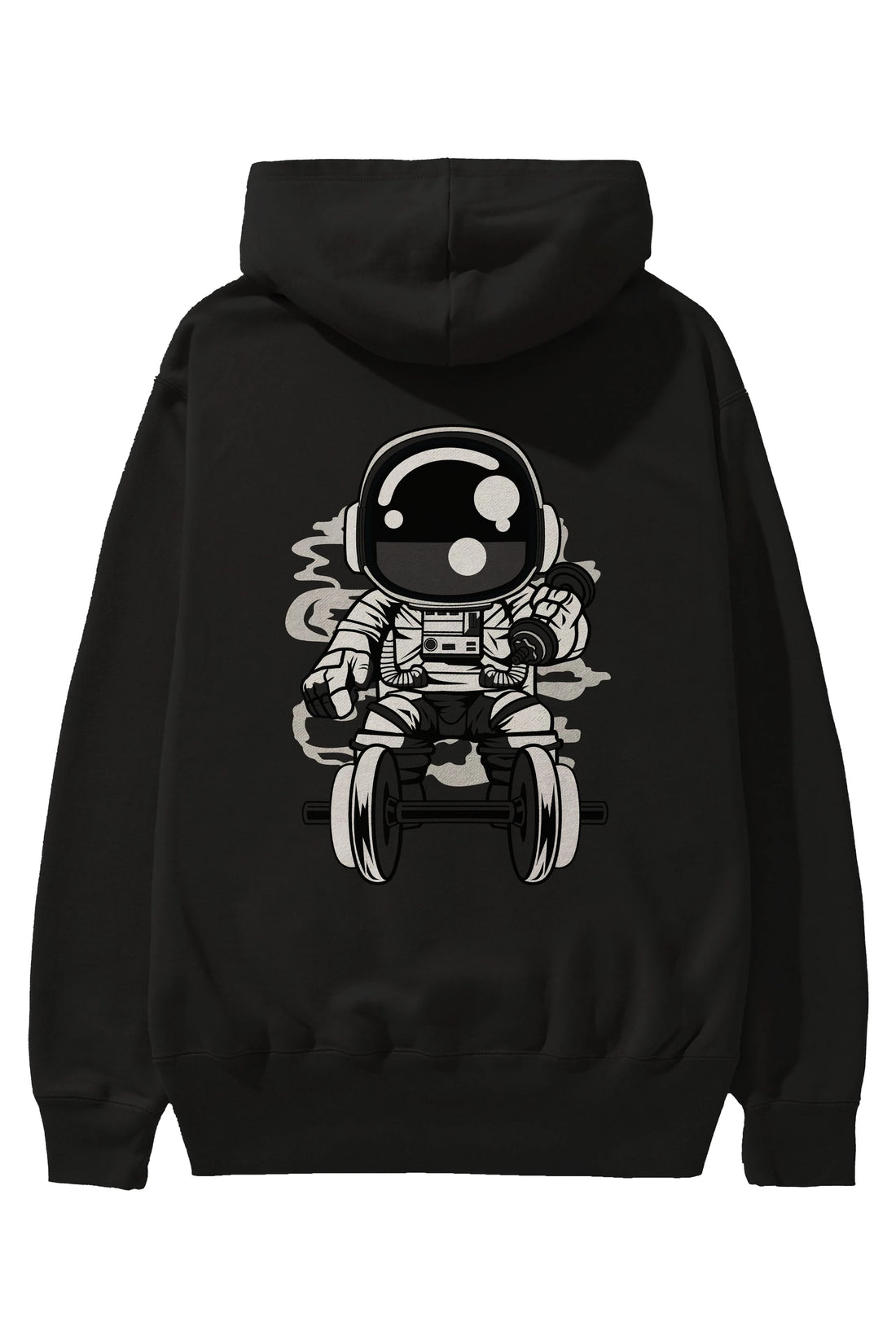 Astronaut Gym Arka Baskılı Hoodie Oversize Kapüşonlu Sweatshirt Erkek Kadın Unisex