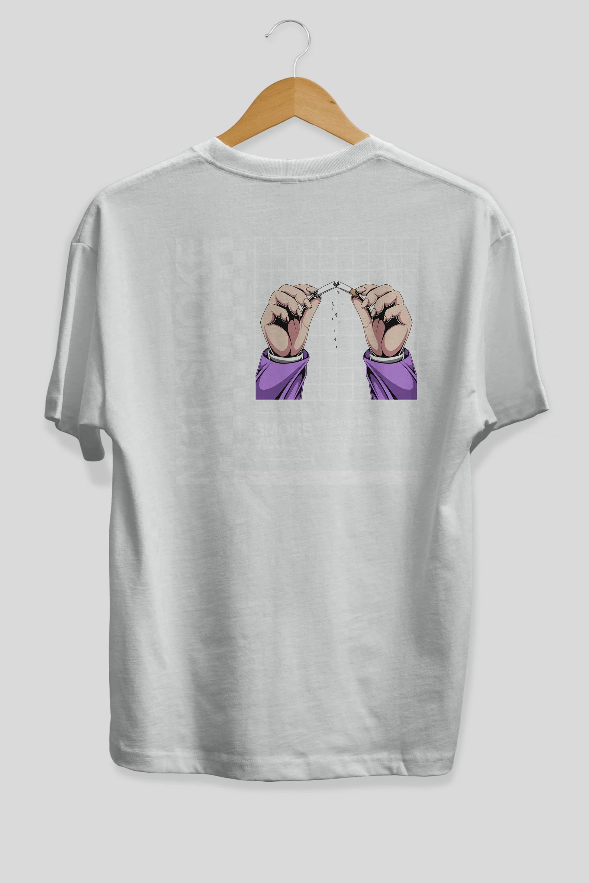 Not Smoke Arka Baskılı Oversize t-shirt Erkek Kadın Unisex