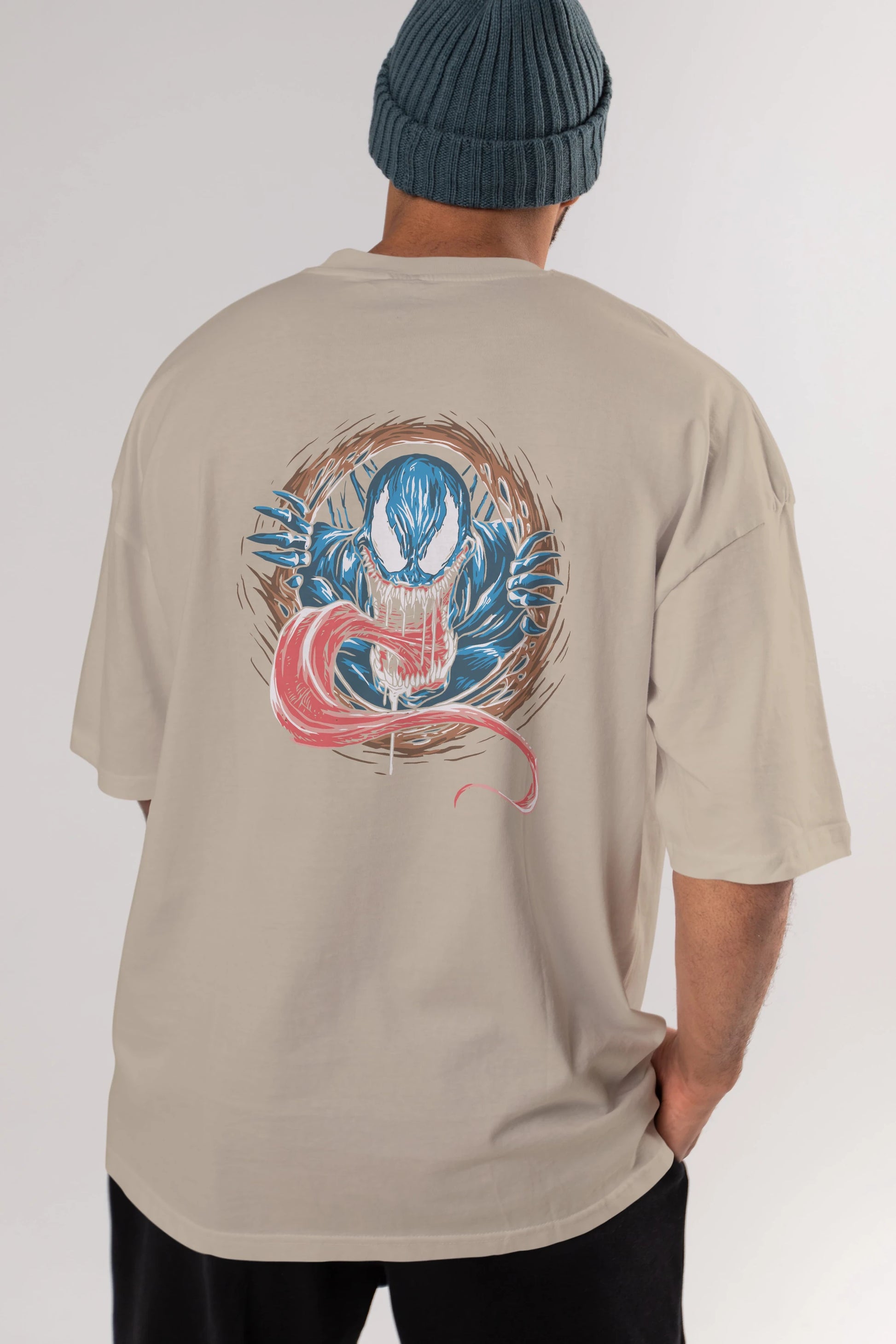 Venom (7) Arka Baskılı Oversize t-shirt Erkek Kadın Unisex %100 Pamuk Bisiklet Yaka tişort