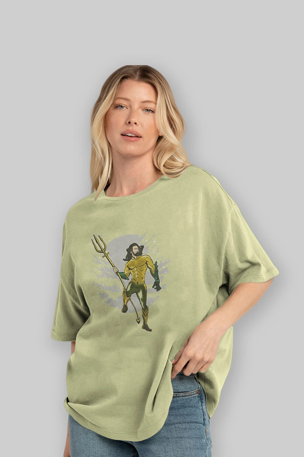 AQUAMAN Ön Baskılı Oversize t-shirt Erkek Kadın Unisex %100 Pamuk tişort