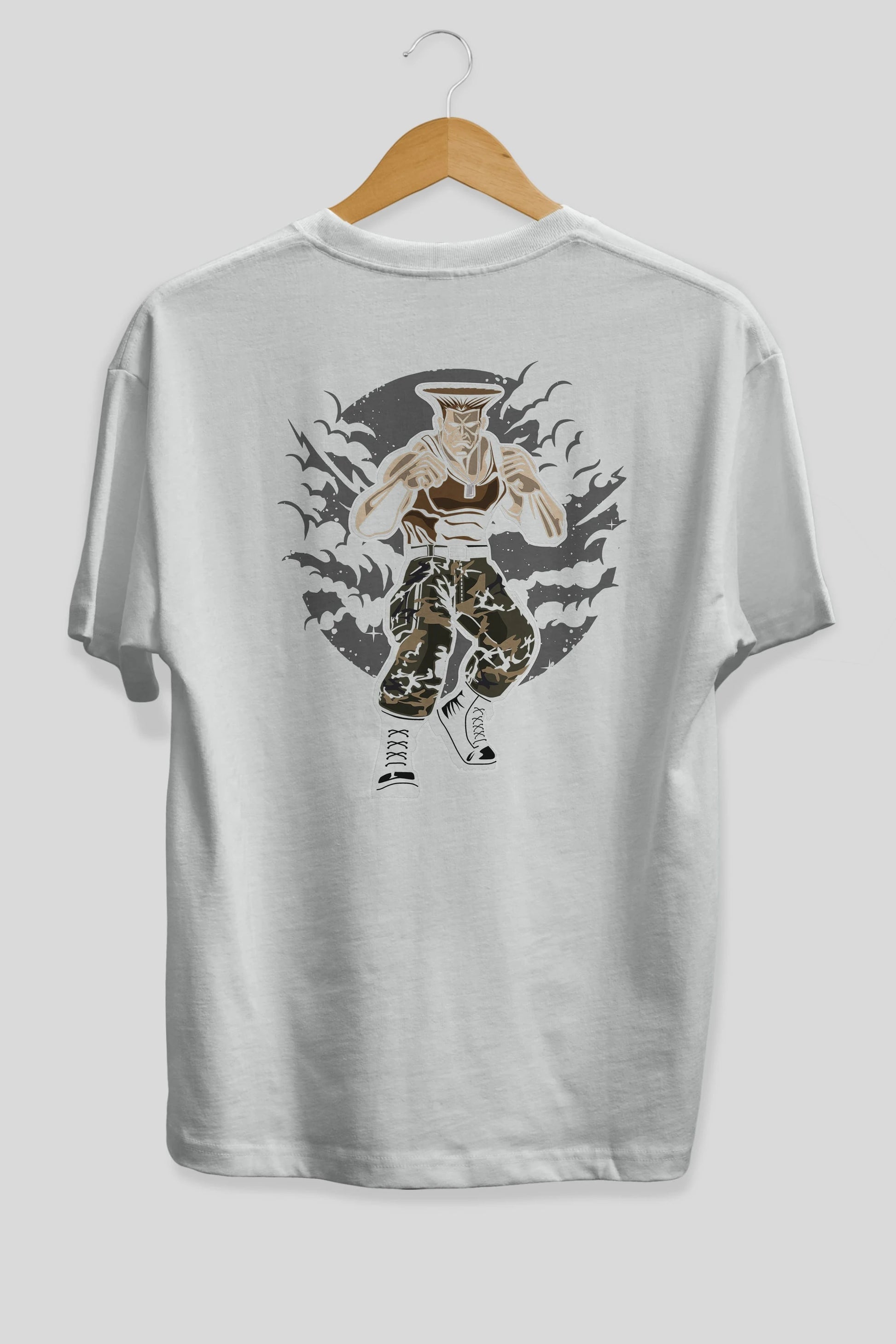 Guile Arka Baskılı Oversize t-shirt Erkek Kadın Unisex %100 Pamuk