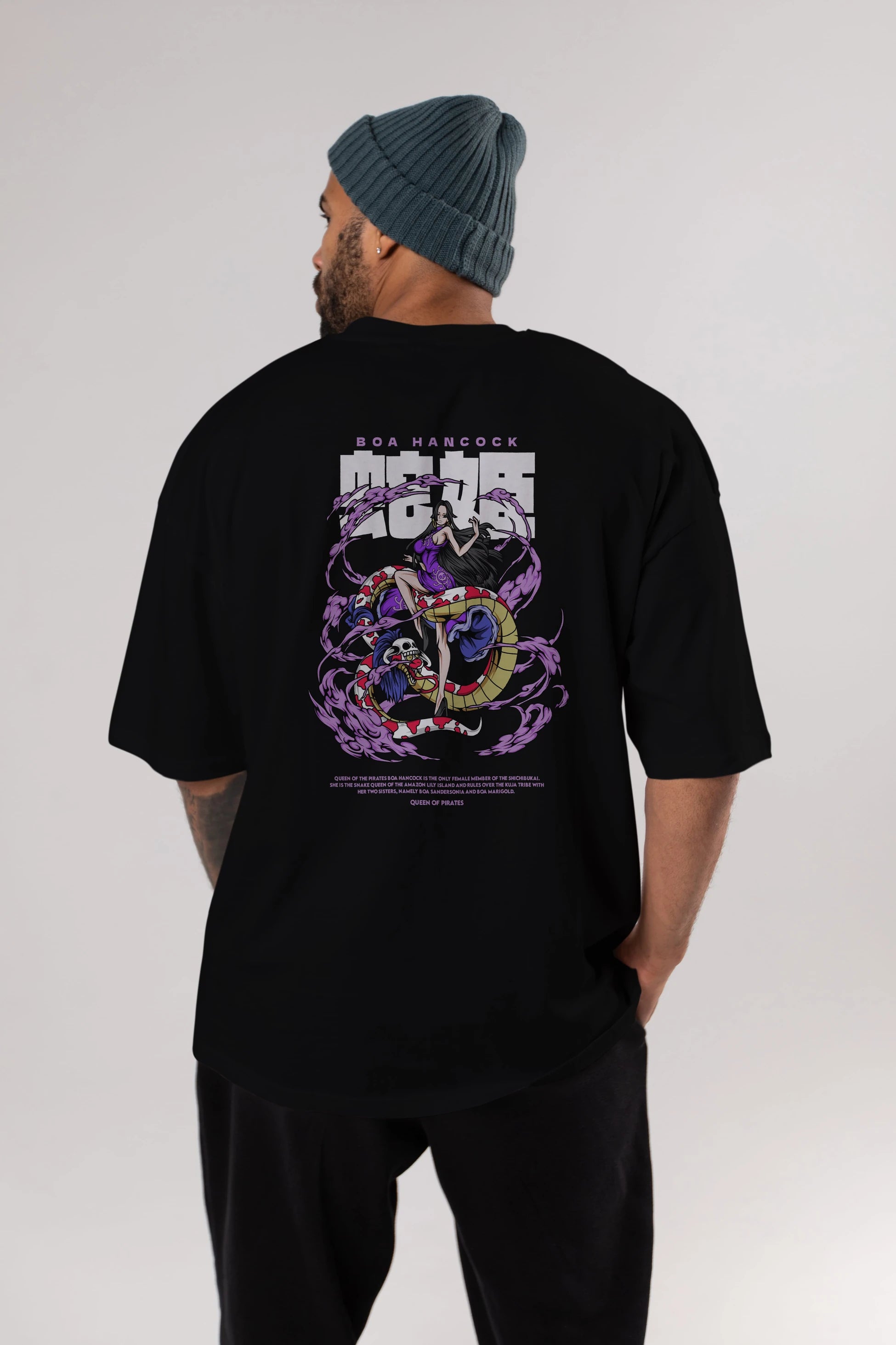 Boa Hancock Anime Arka Baskılı Oversize t-shirt Erkek Kadın Unisex