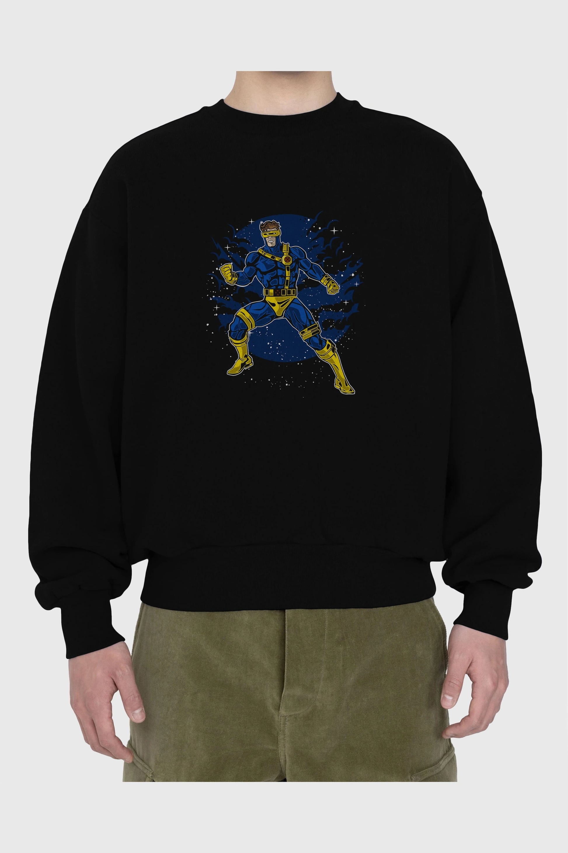 CYCLOPS Ön Baskılı Oversize Sweatshirt Erkek Kadın Unisex