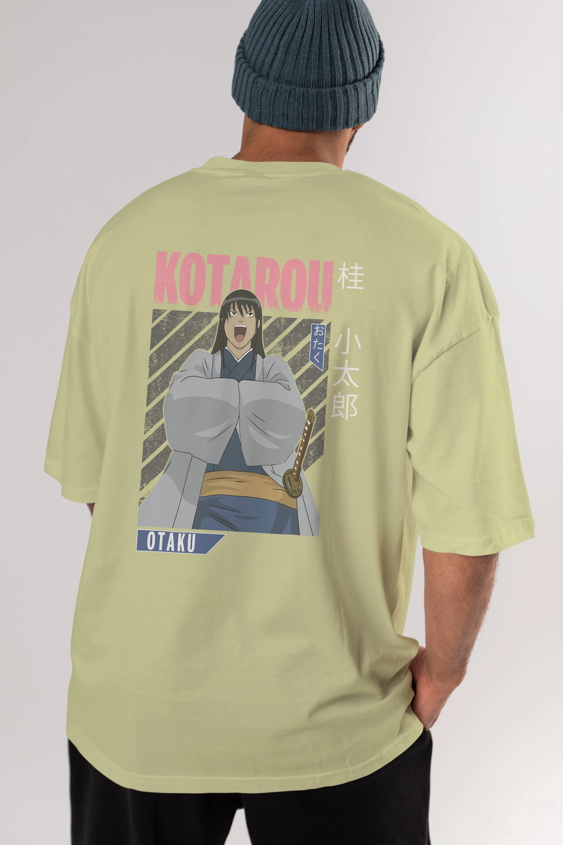 Kotarou Katsura GINTAMA 1 Anime Arka Baskılı Oversize t-shirt Erkek Kadın Unisex