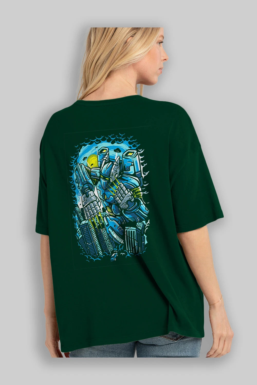 Destroy The City Arka Baskılı Oversize t-shirt Erkek Kadın Unisex %100 Pamuk