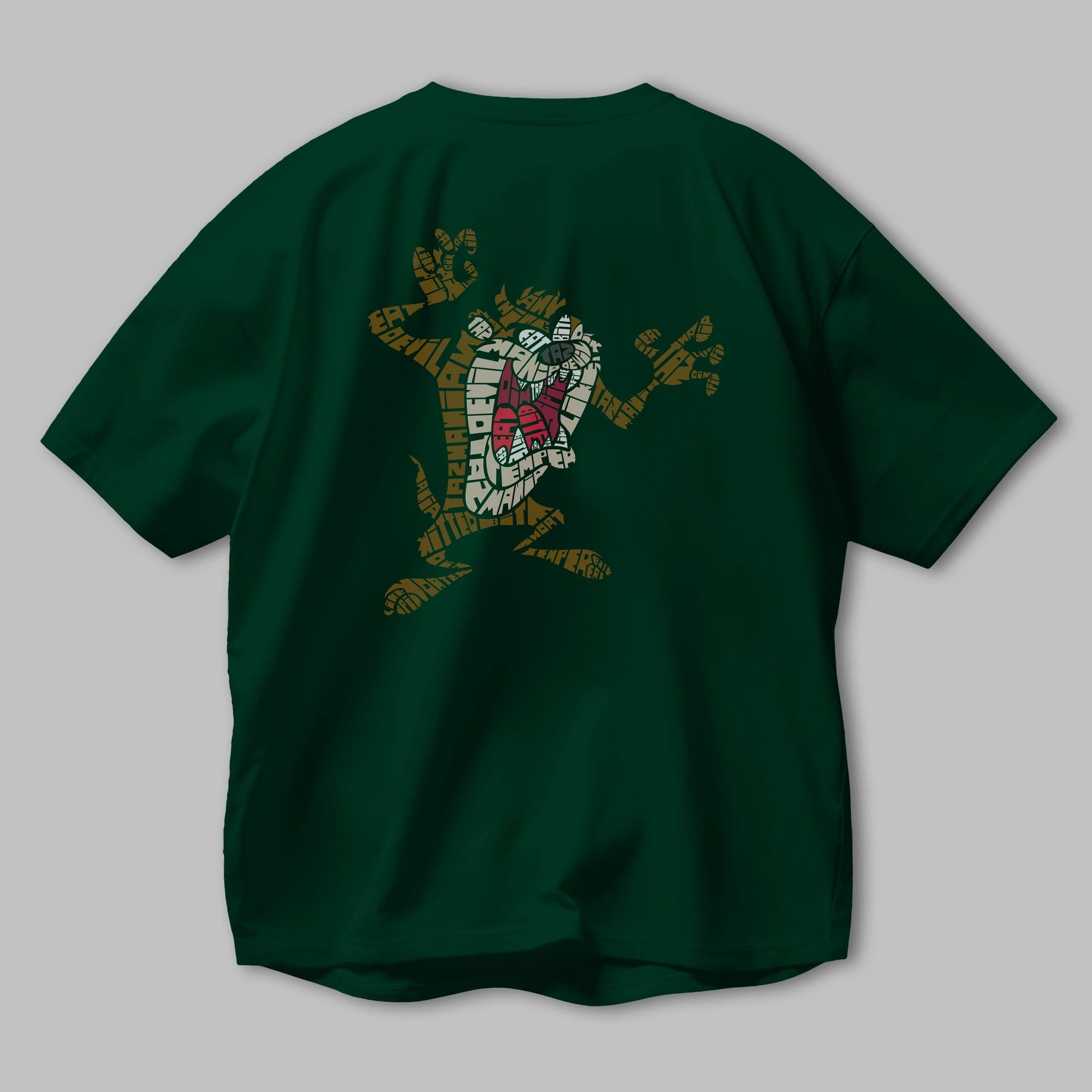 Tazmania Arka Baskılı Oversize t-shirt %100 pamuk Erkek Kadın Unisex