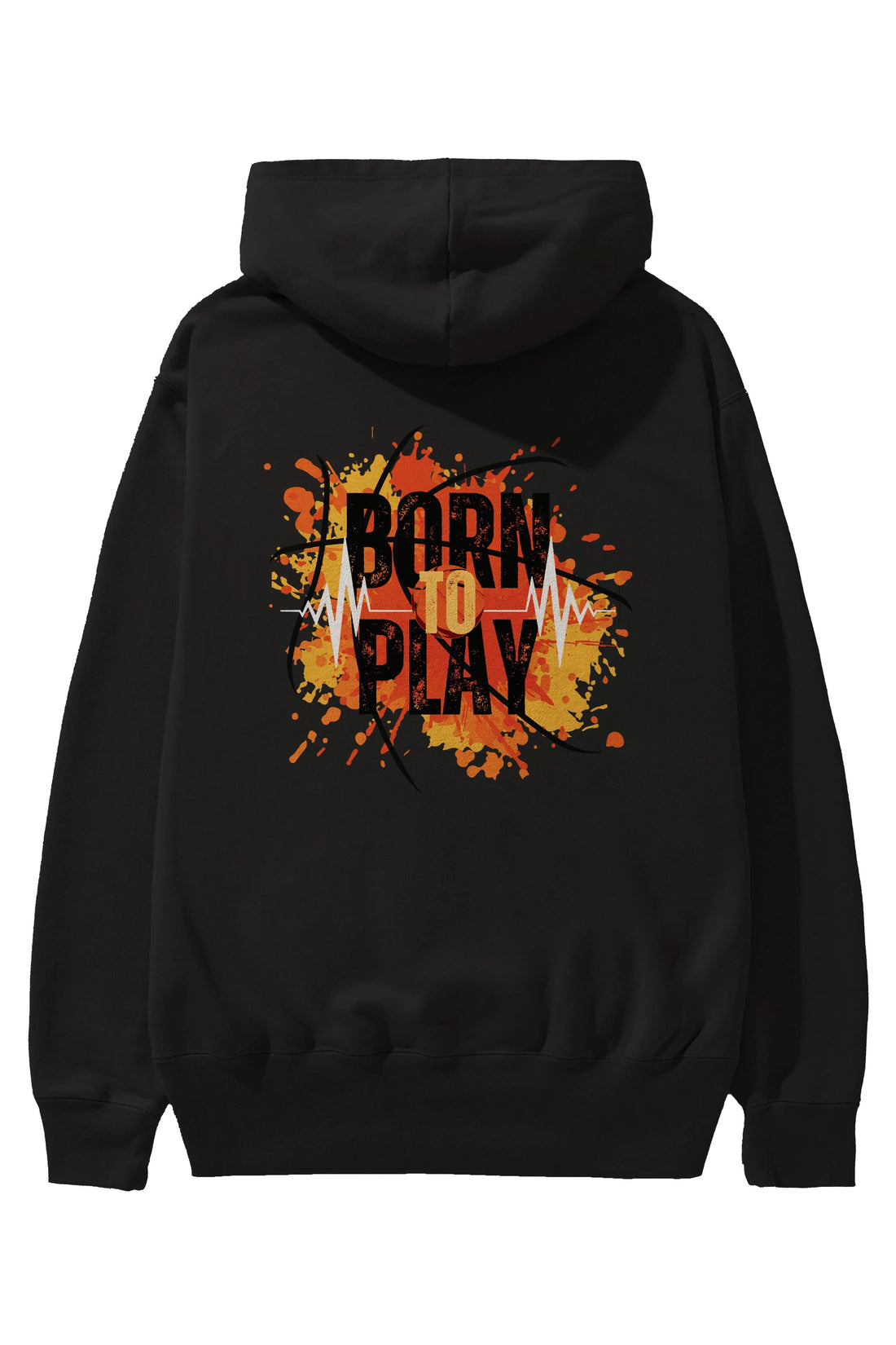 Born to Play Yazılı Arka Baskılı Oversize Hoodie Kapüşonlu Sweatshirt Erkek Kadın Unisex
