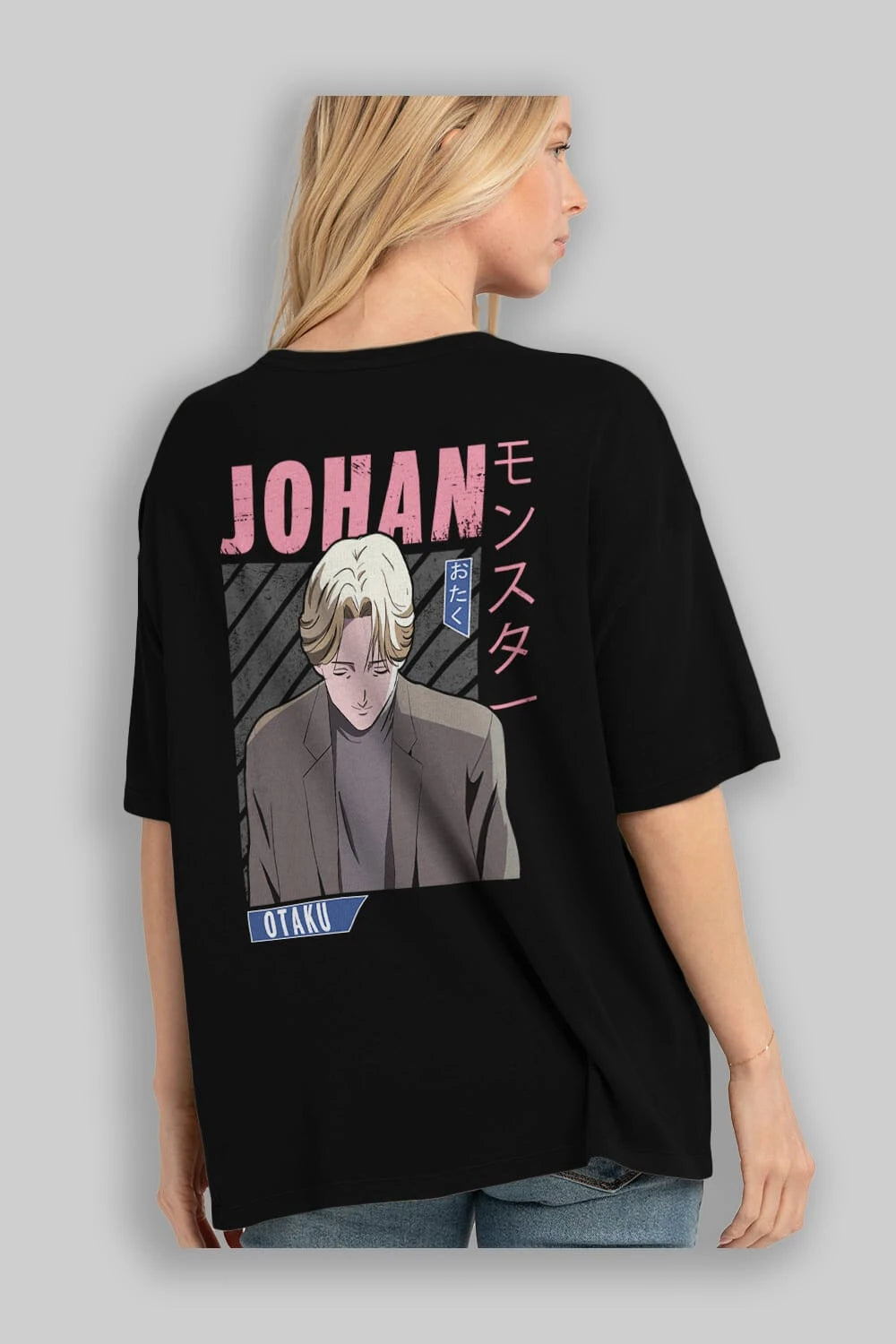 Johan Liebert MONSTER Anime Arka Baskılı Oversize t-shirt Erkek Kadın Unisex