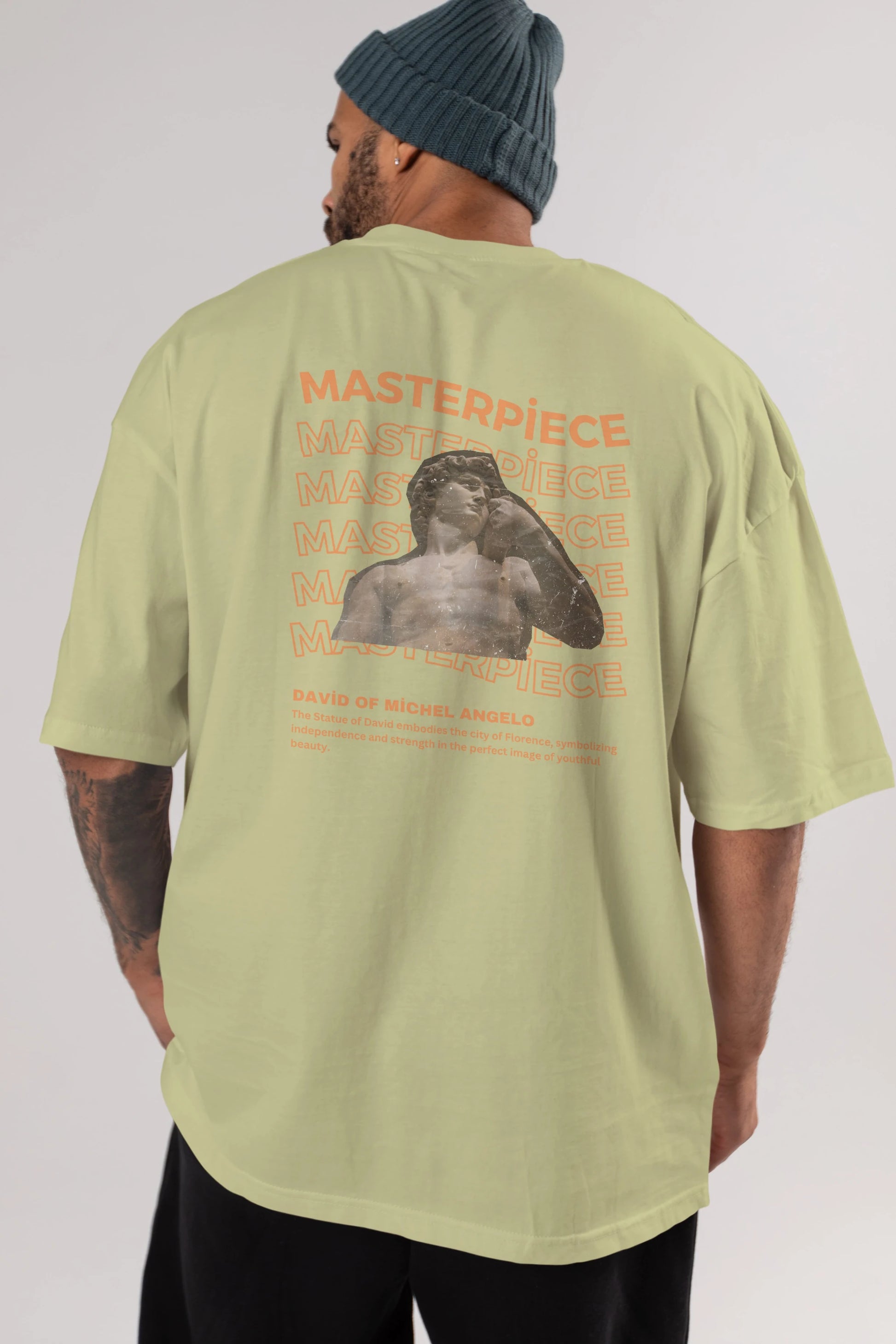Masterpiece Yazılı Arka Baskılı Oversize t-shirt Erkek Kadın Unisex
