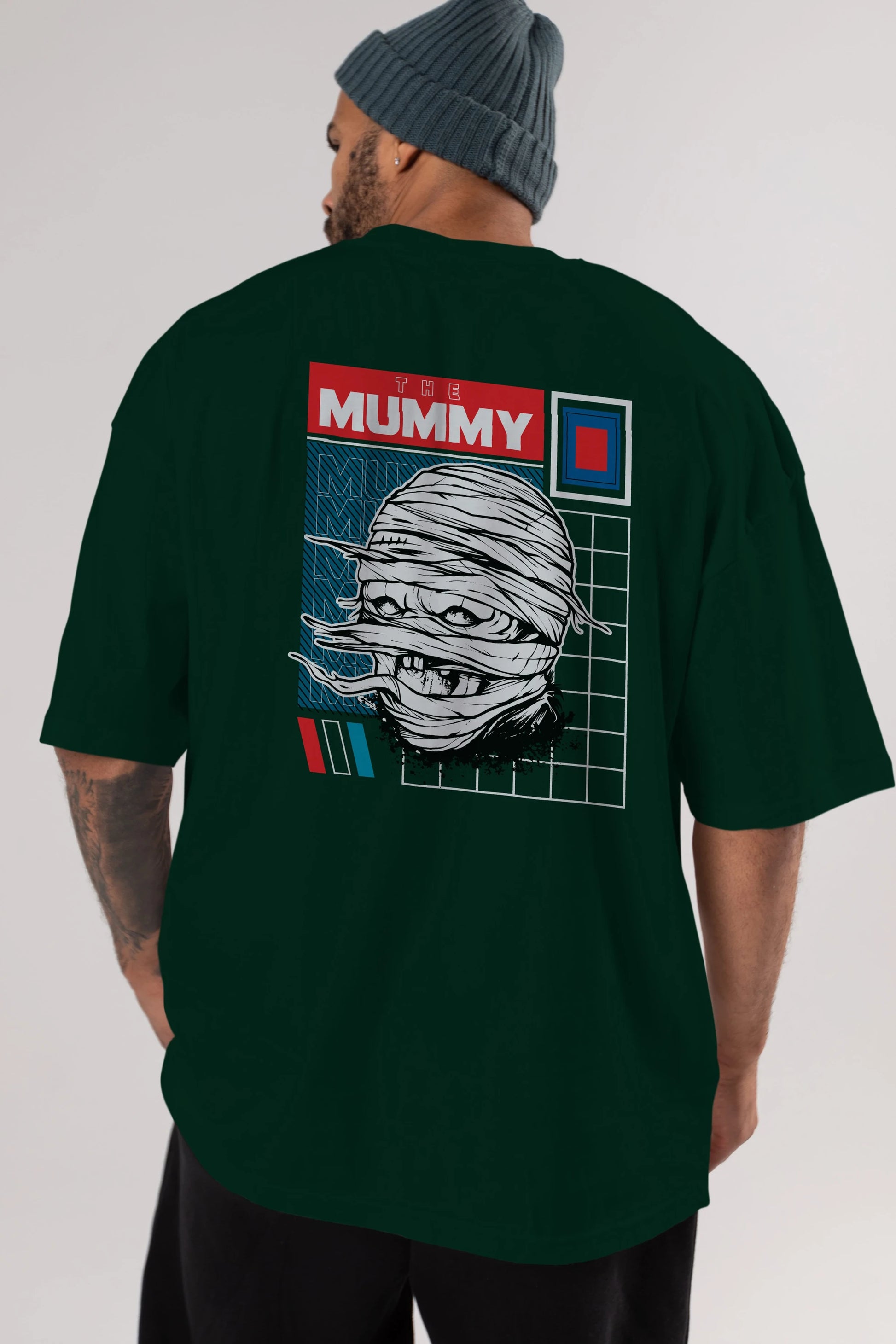 The Mummy Arka Baskılı Oversize t-shirt Erkek Kadın Unisex