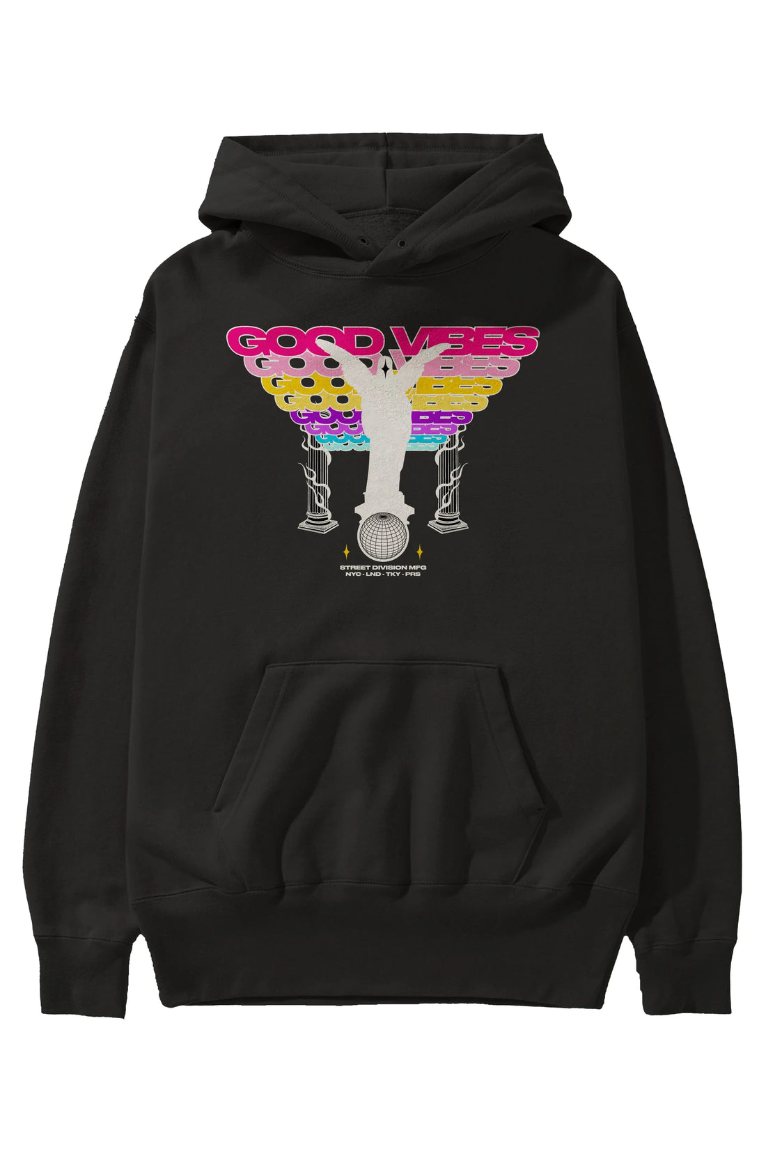 Good Vibes Ön Baskılı Hoodie Oversize Kapüşonlu Sweatshirt Erkek Kadın Unisex