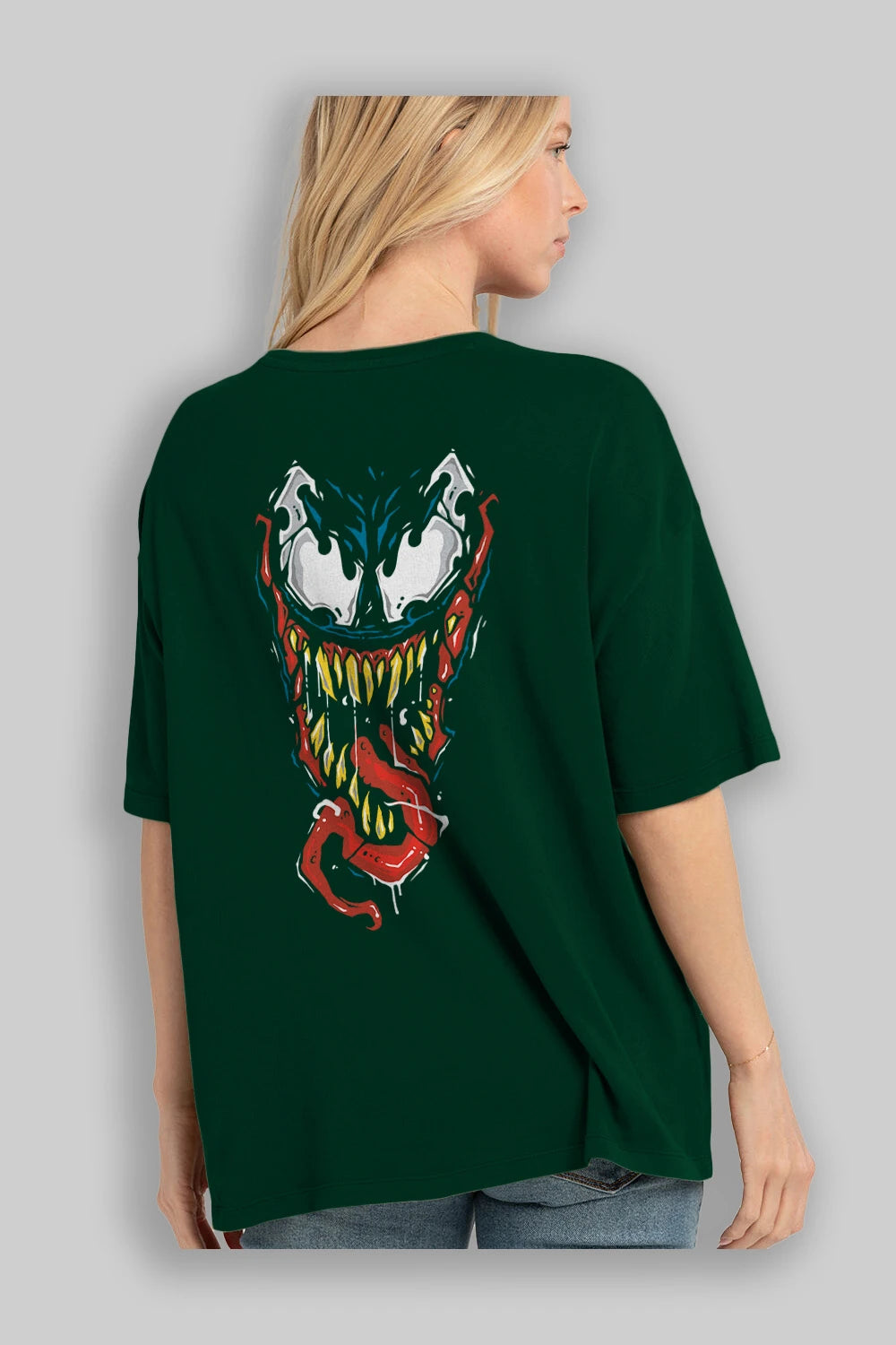Venom (15) Arka Baskılı Oversize t-shirt Erkek Kadın Unisex %100 Pamuk Bisiklet Yaka tişort