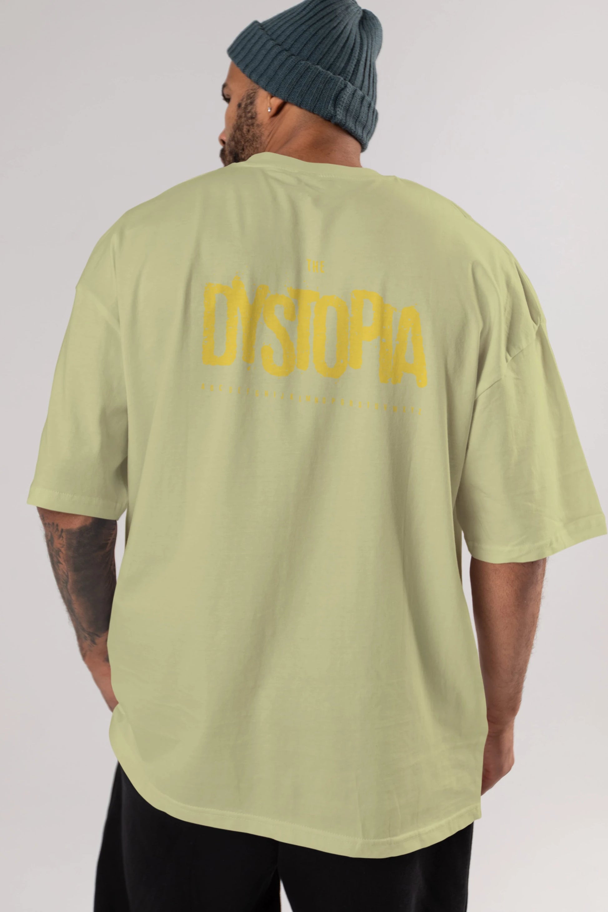 The Dystopia Arka Baskılı Oversize t-shirt Erkek Kadın Unisex