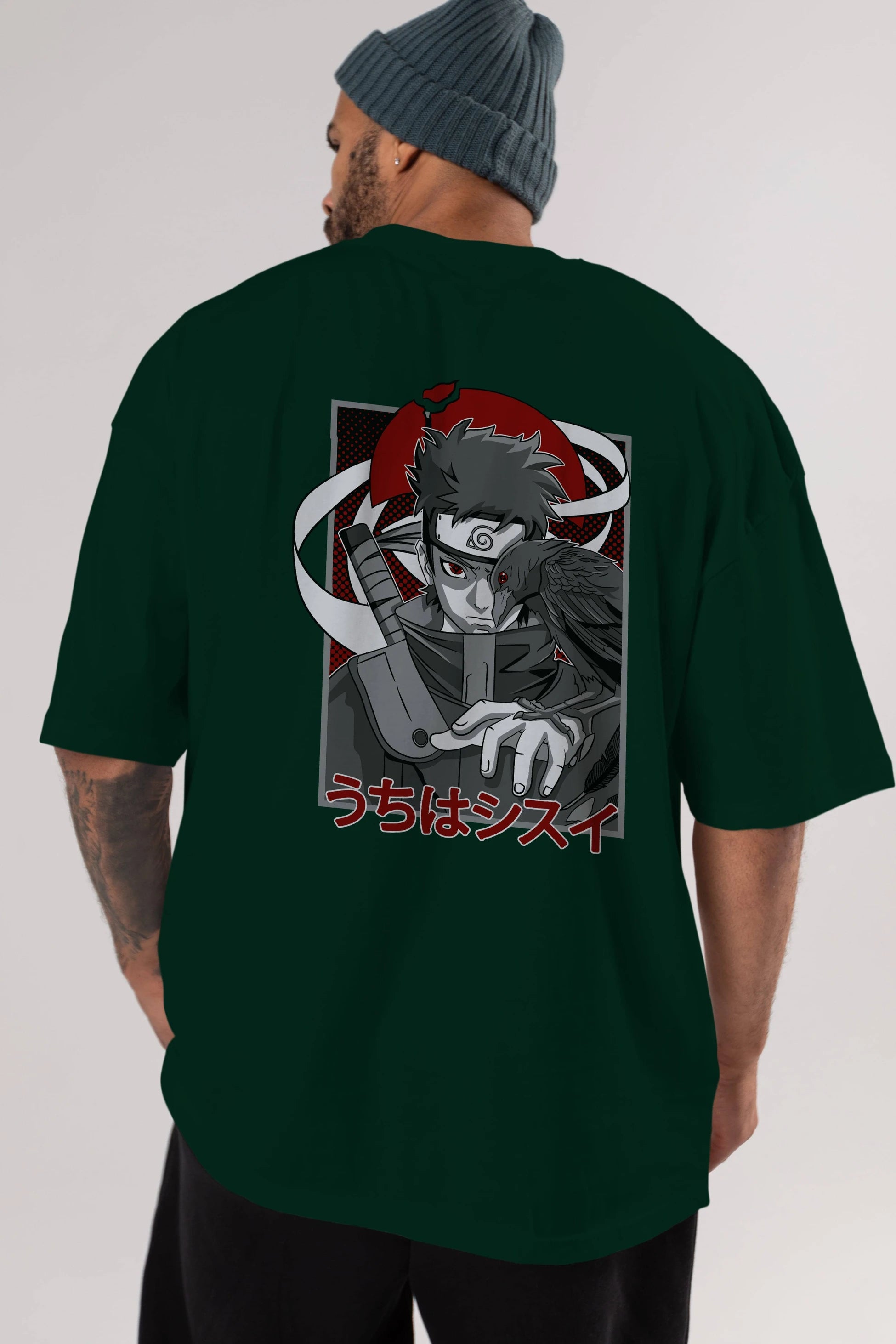 SHISUI UCHIHA NARUTO Anime Arka Baskılı Oversize t-shirt Erkek Kadın Unisex