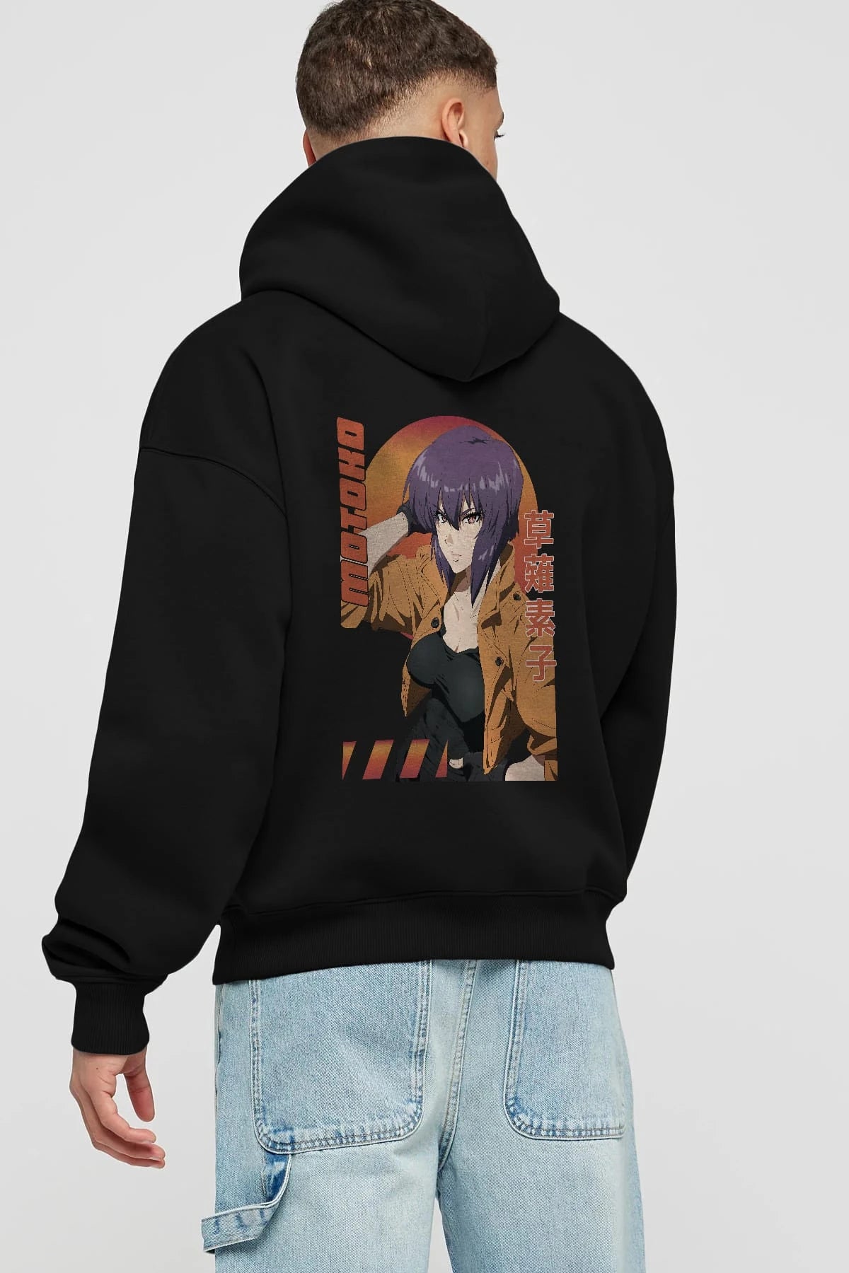 Motoko Kusanagi 9 Anime Arka Baskılı Hoodie Oversize Kapüşonlu Sweatshirt Erkek Kadın Unisex