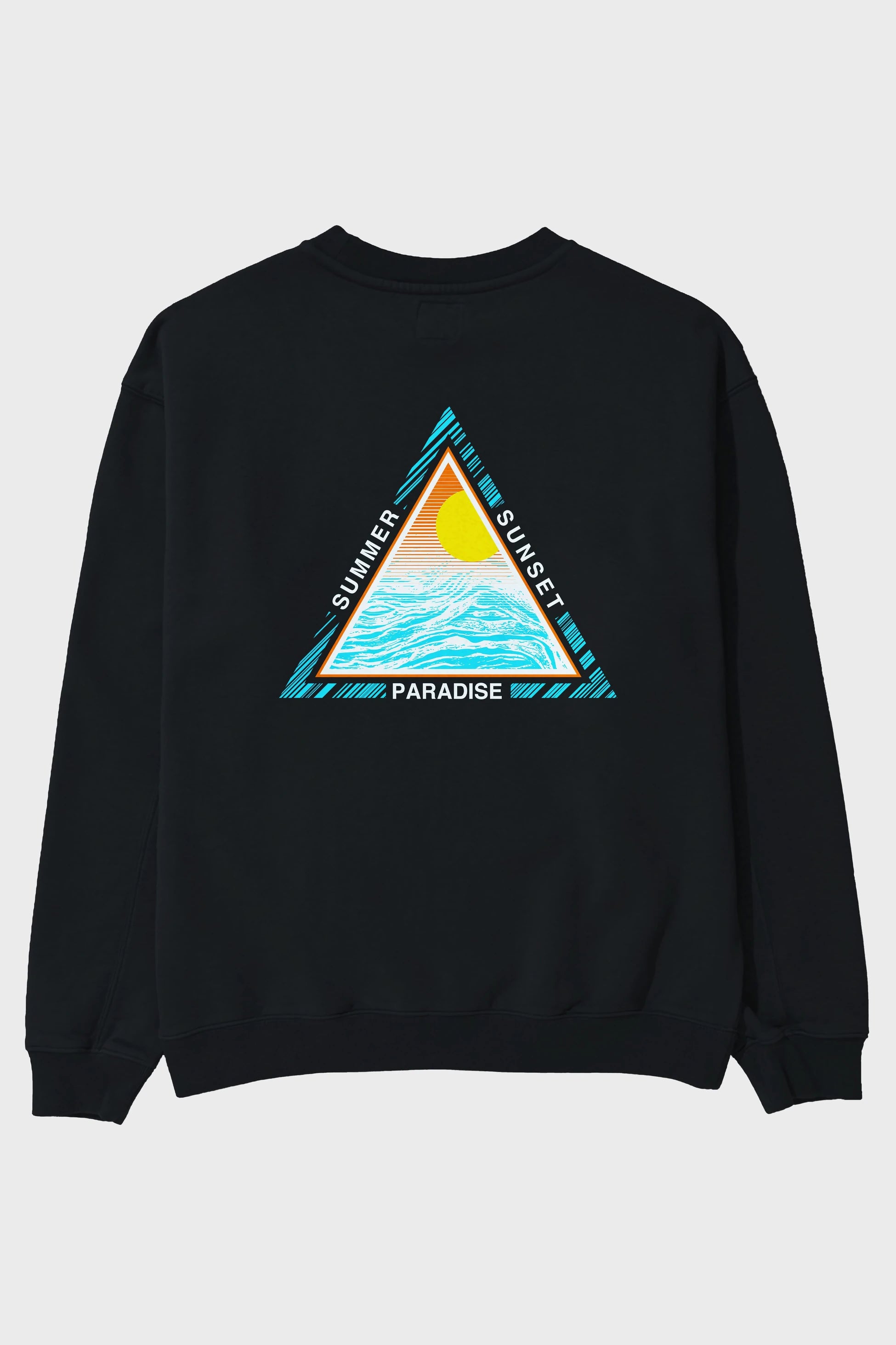 Summer Sunset Paradise Arka Baskılı Oversize Sweatshirt Erkek Kadın Unisex