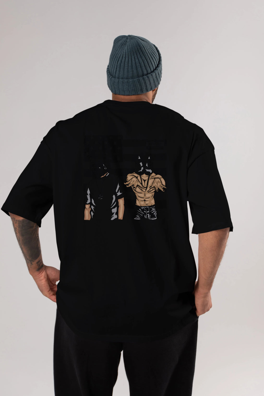 Darkonia Arka Baskılı Oversize t-shirt Erkek Kadın Unisex %100 Pamuk