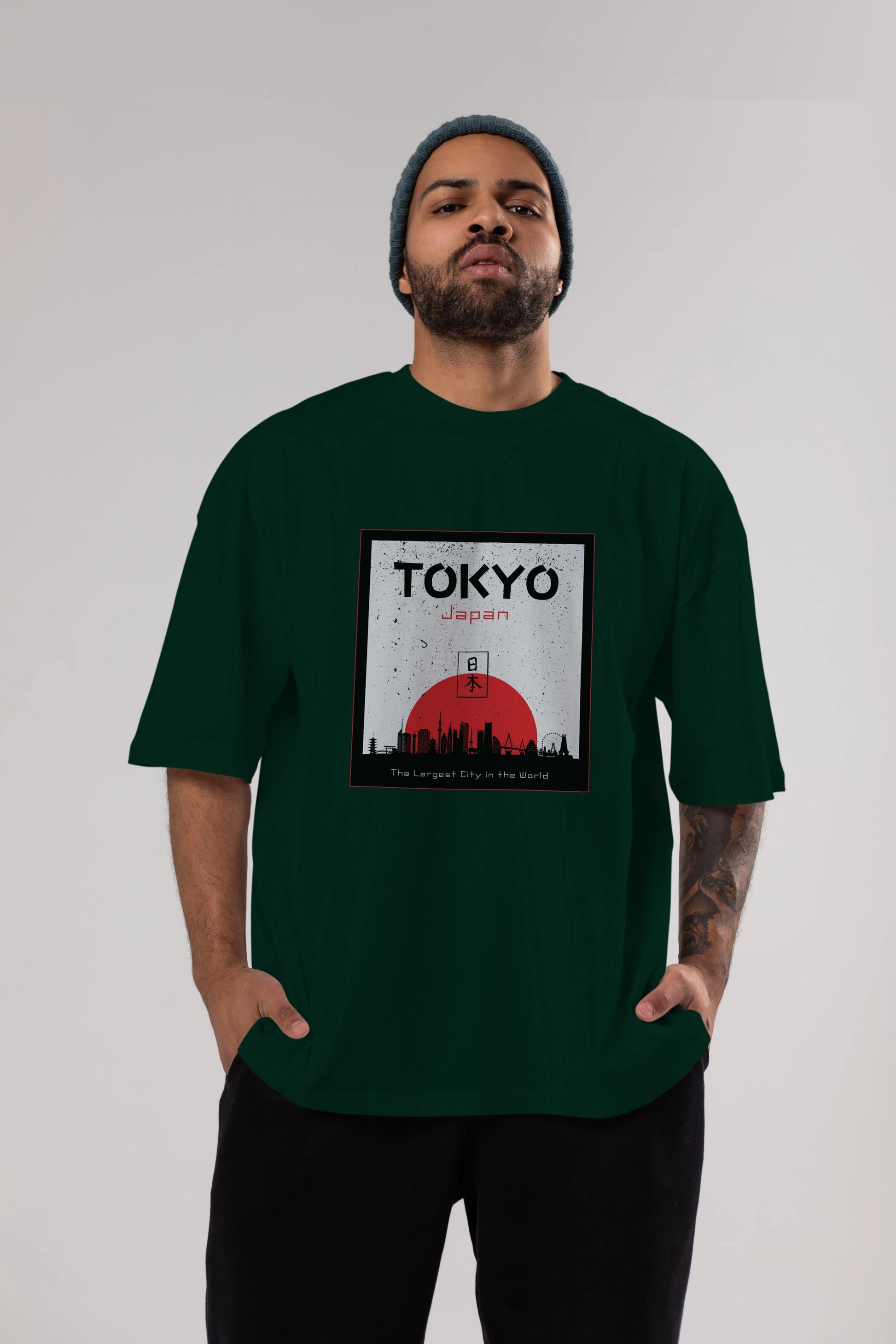 Tokyo Japan Yazılı Ön Baskılı Oversize t-shirt Erkek Kadın Unisex