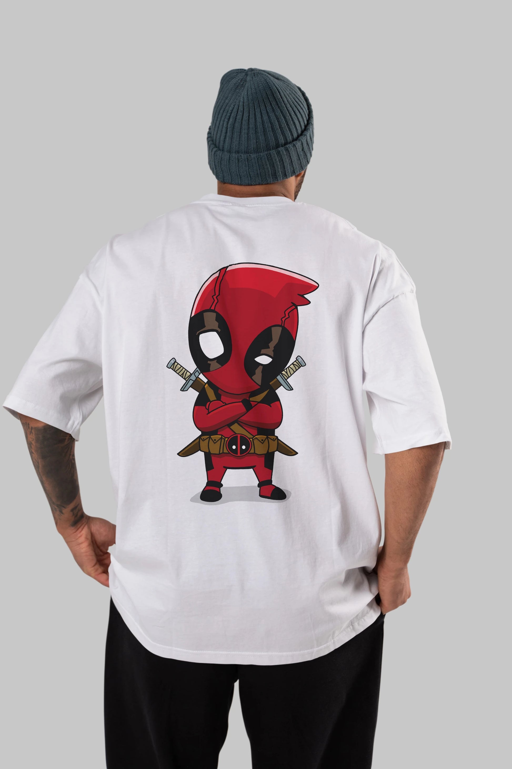 Deadpool (19) Arka Baskılı Oversize t-shirt Erkek Kadın Unisex %100 Pamuk Bisiklet Yaka tişort