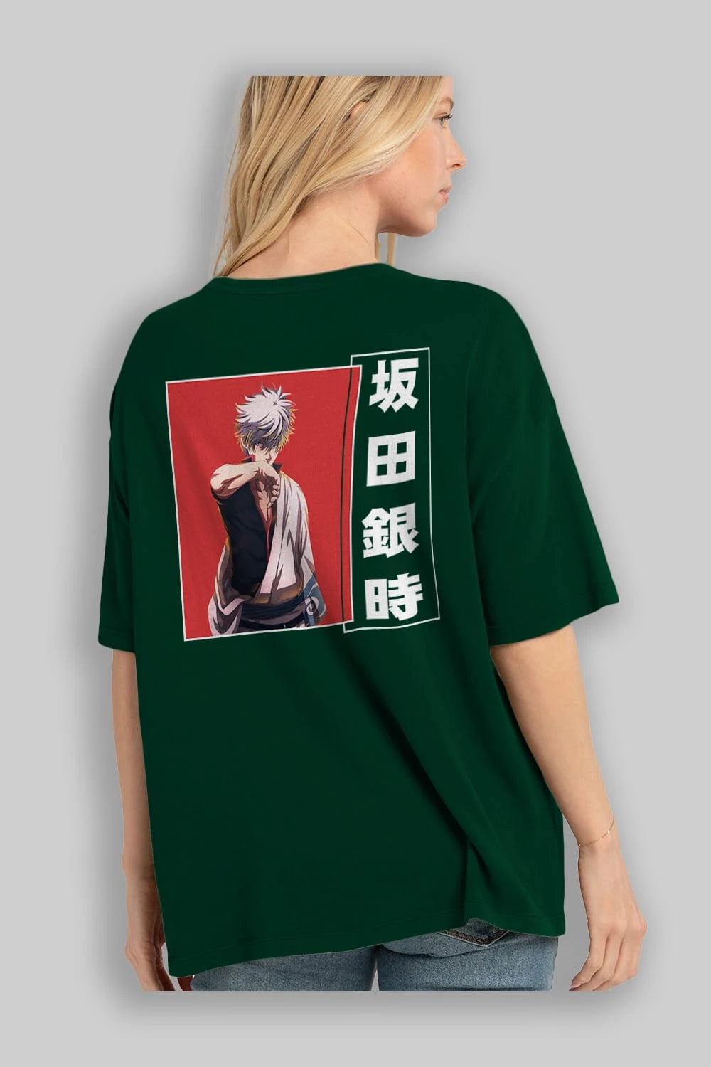 Gintoki Sakata GINTAMA 1 Anime Arka Baskılı Oversize t-shirt Erkek Kadın Unisex