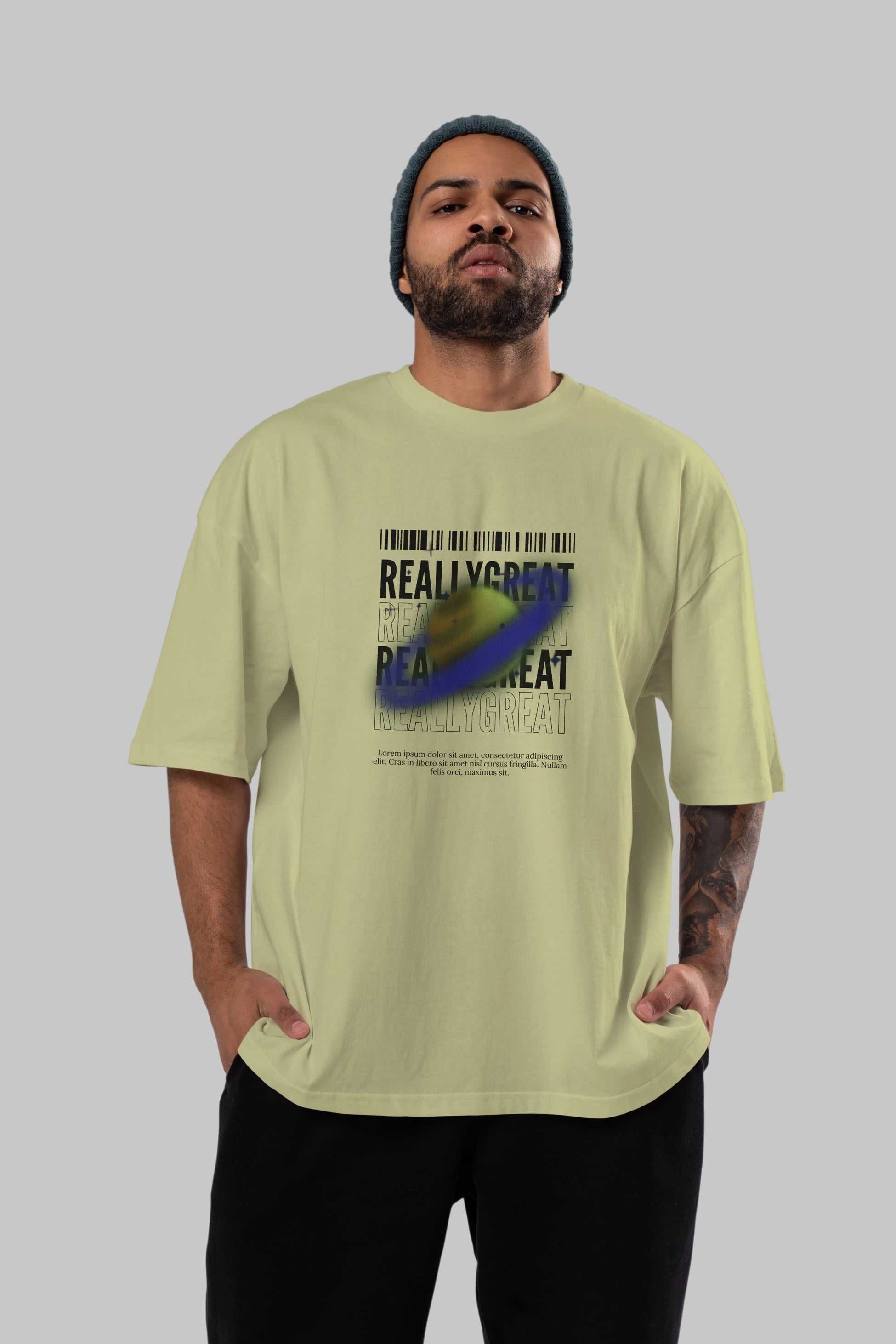 Really Great 2 Yazılı Ön Baskılı Oversize t-shirt Erkek Kadın Unisex