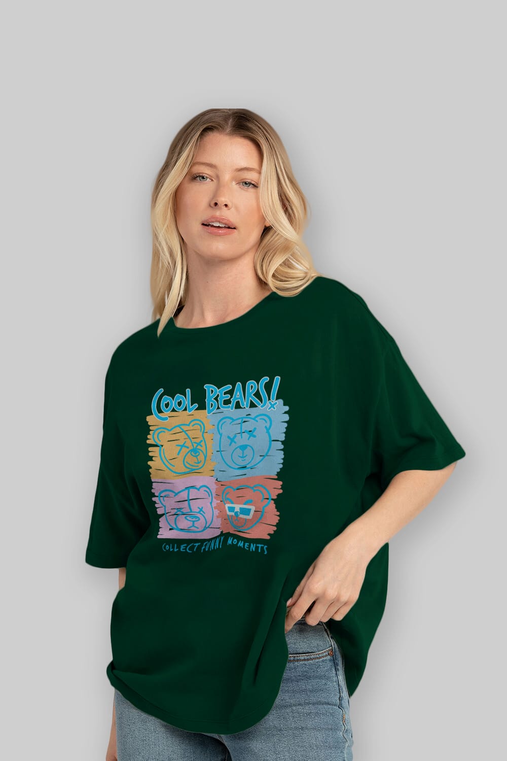 Cool Bears Ön Baskılı Oversize t-shirt Erkek Kadın Unisex