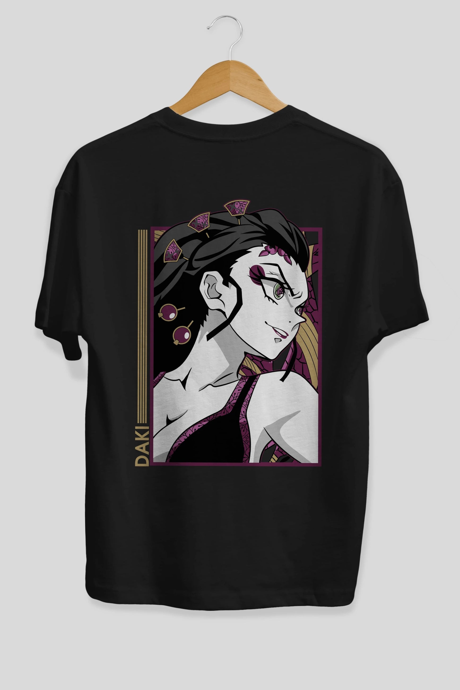 Daki DEMION SLAYER Anime Arka Baskılı Oversize t-shirt Erkek Kadın Unisex