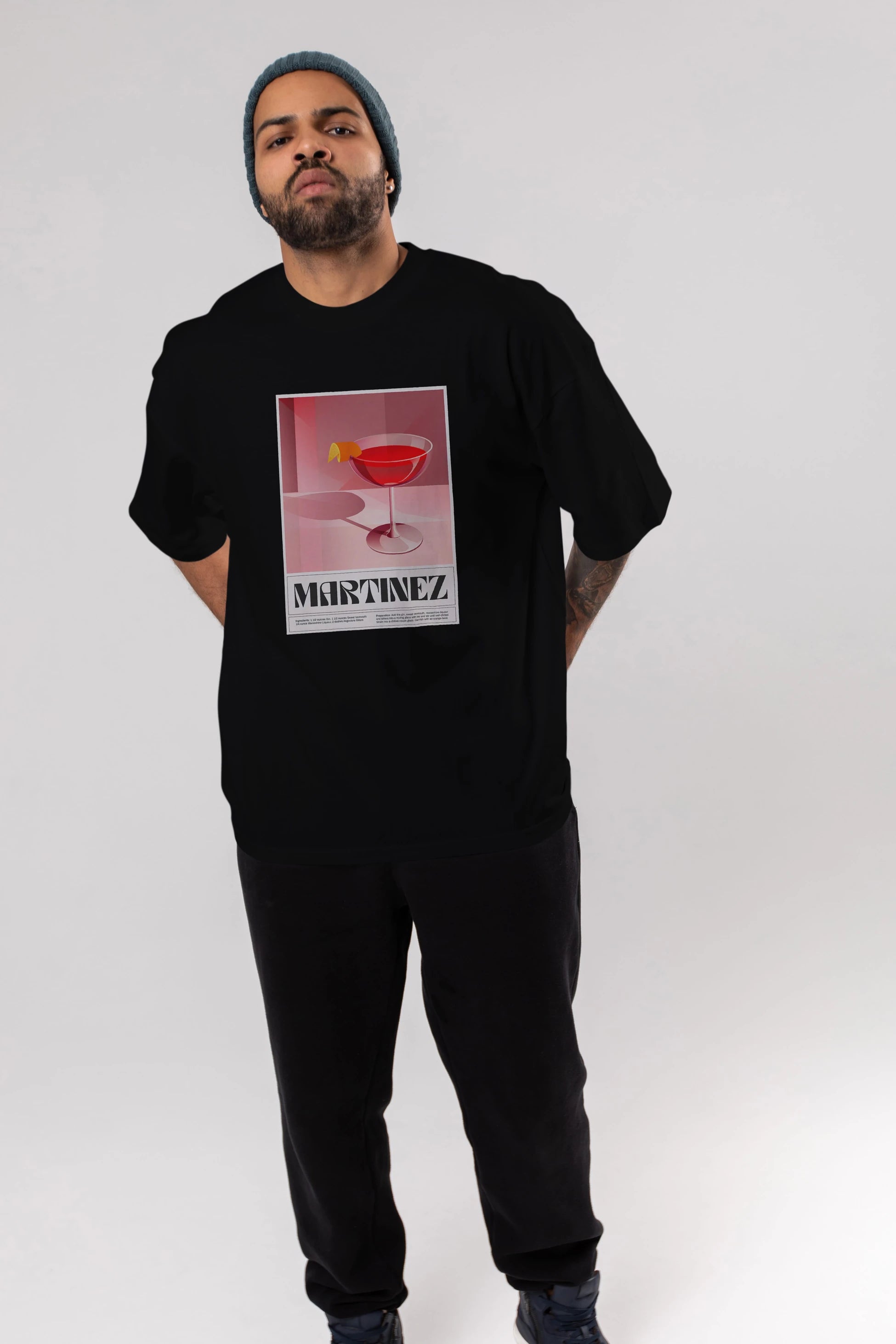 Martinez Ön Baskılı Oversize t-shirt Erkek Kadın Unisex %100 Pamuk Bisiklet Yaka tişort