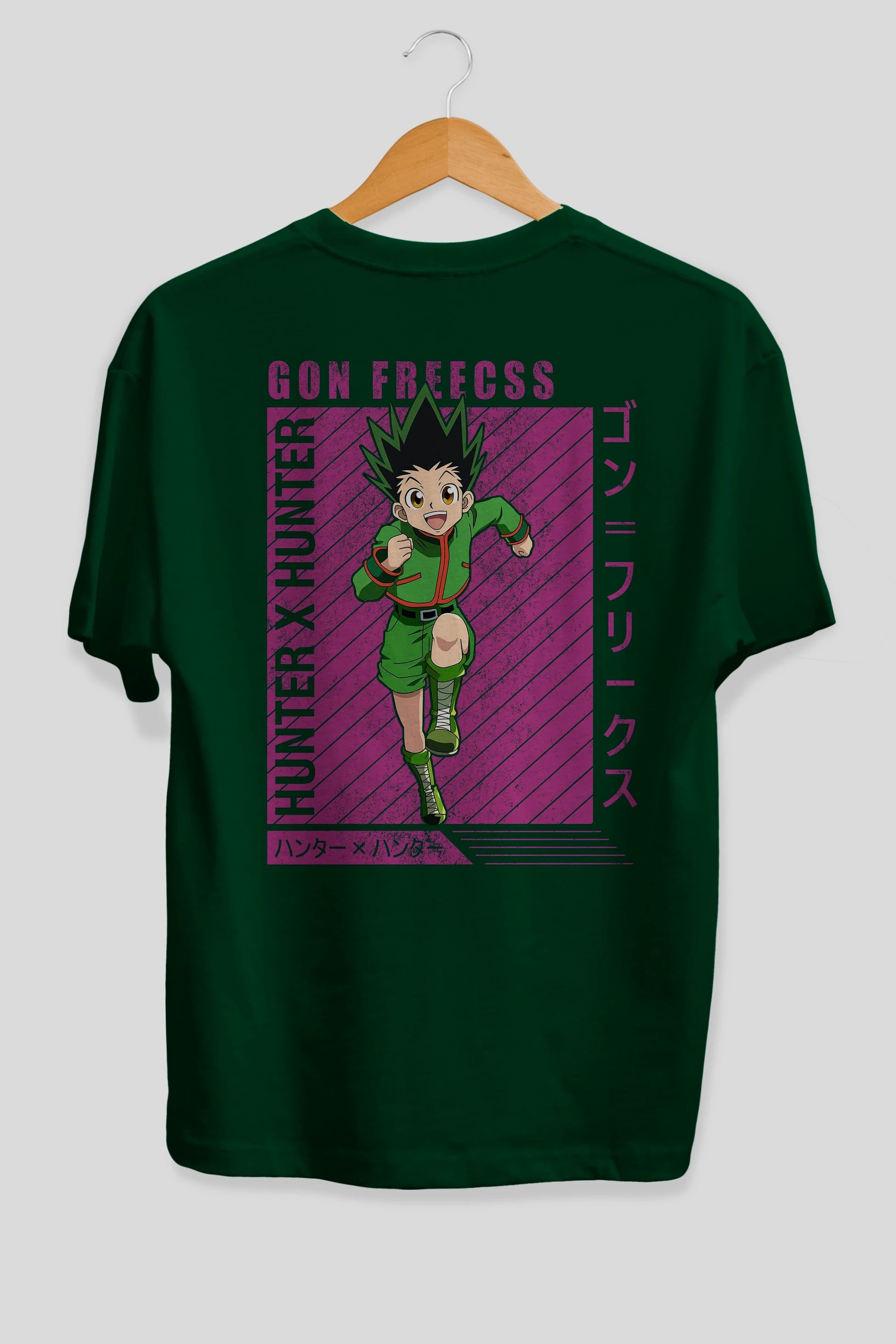 Gon Freecss HUNTER X HUNTER 3 Anime Arka Baskılı Oversize t-shirt Erkek Kadın Unisex