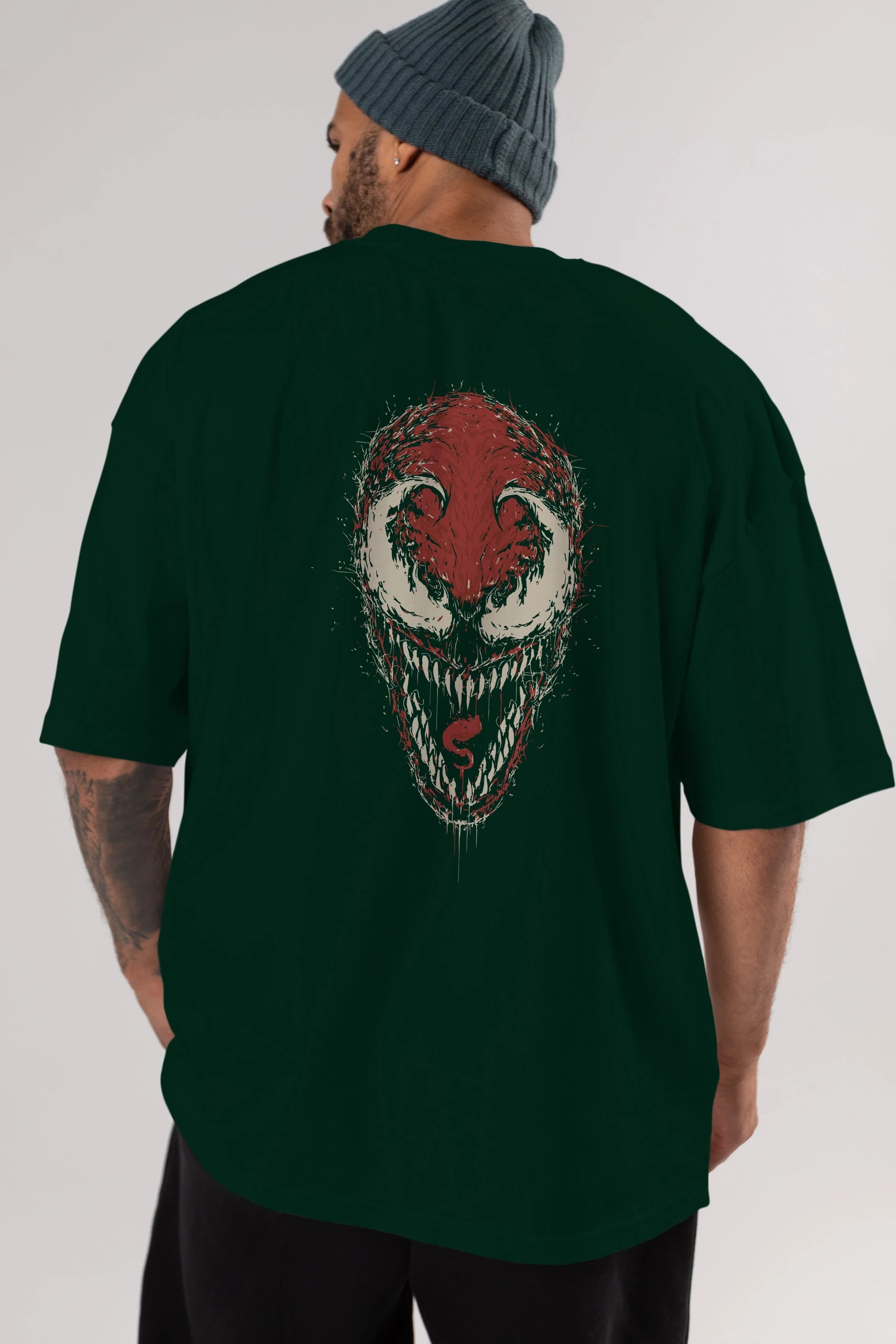 Venom (12) Arka Baskılı Oversize t-shirt Erkek Kadın Unisex %100 Pamuk Bisiklet Yaka tişort