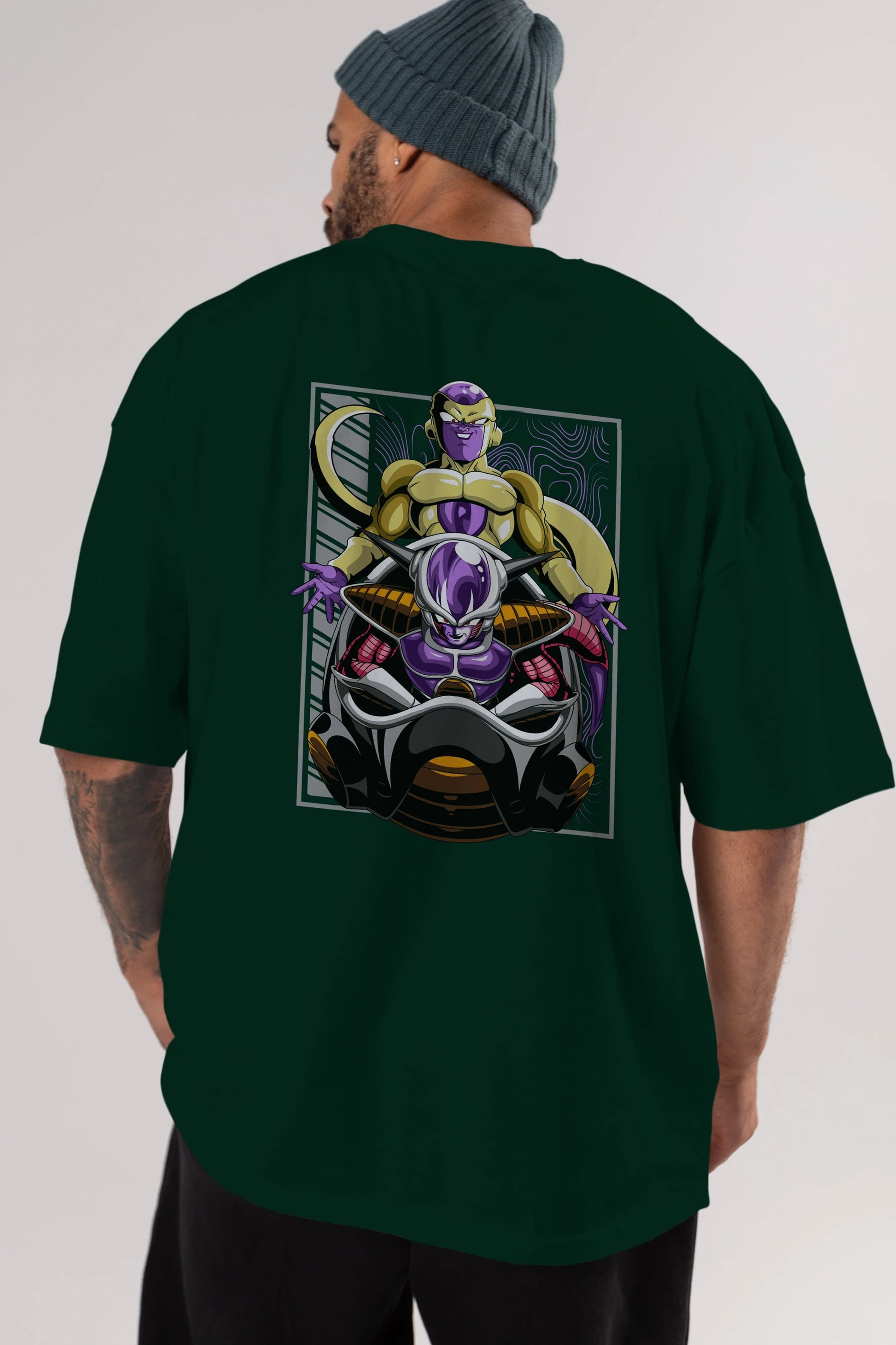 DragonBall Freezer Anime Arka Baskılı Oversize t-shirt Erkek Kadın Unisex
