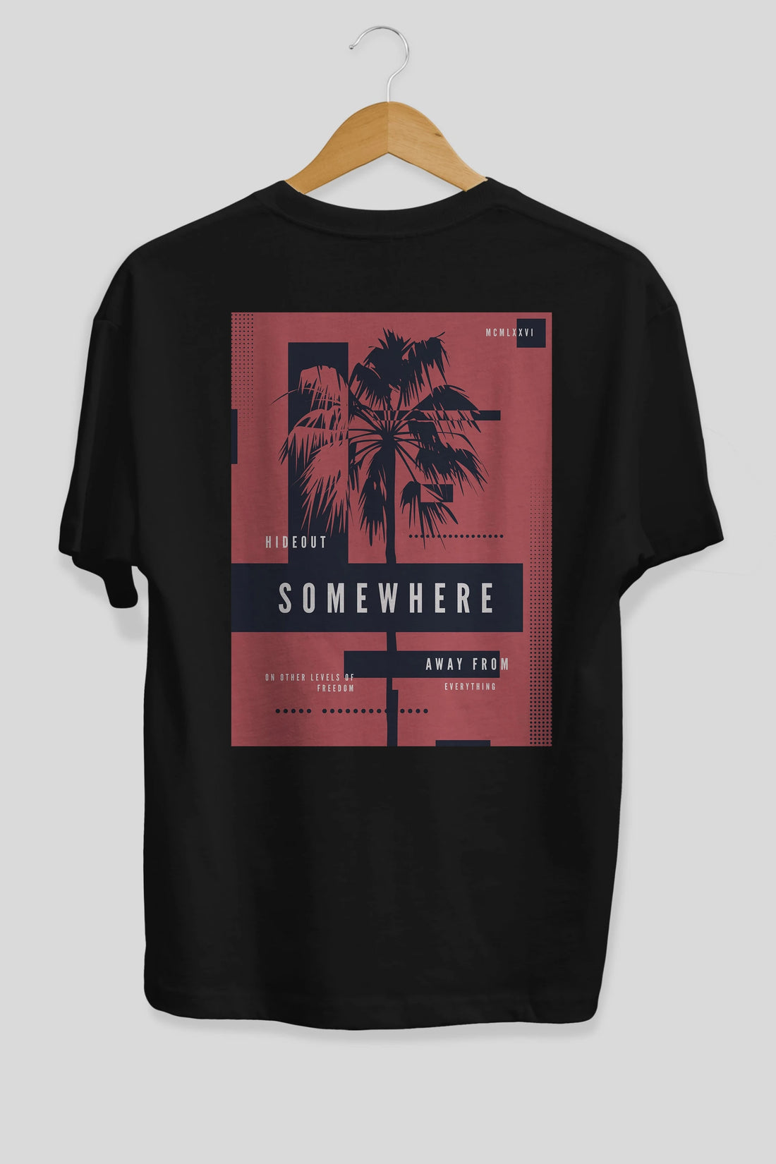 Hideout Somewhere Arka Baskılı Oversize t-shirt Erkek Kadın Unisex