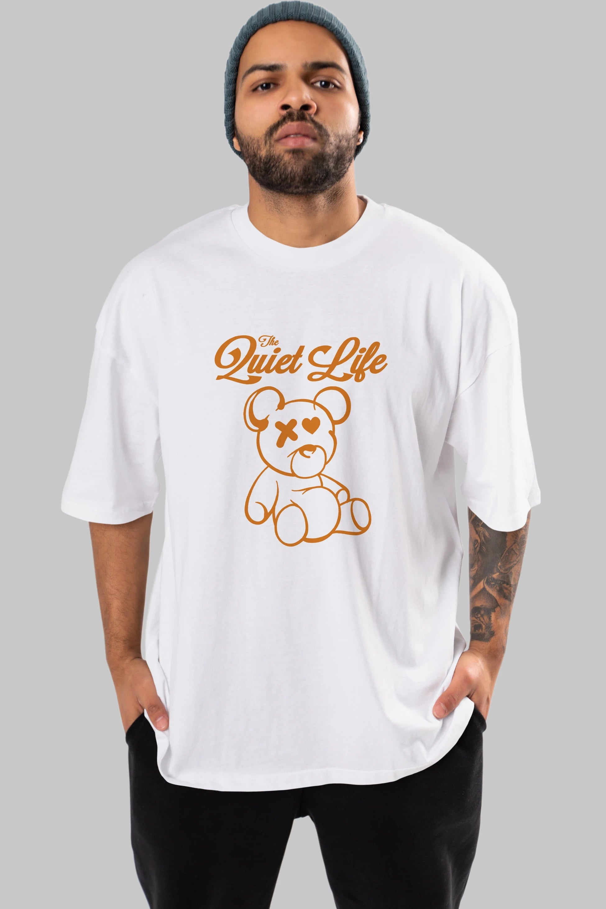 The Life Bear Ön Baskılı Oversize t-shirt Erkek Kadın Unisex