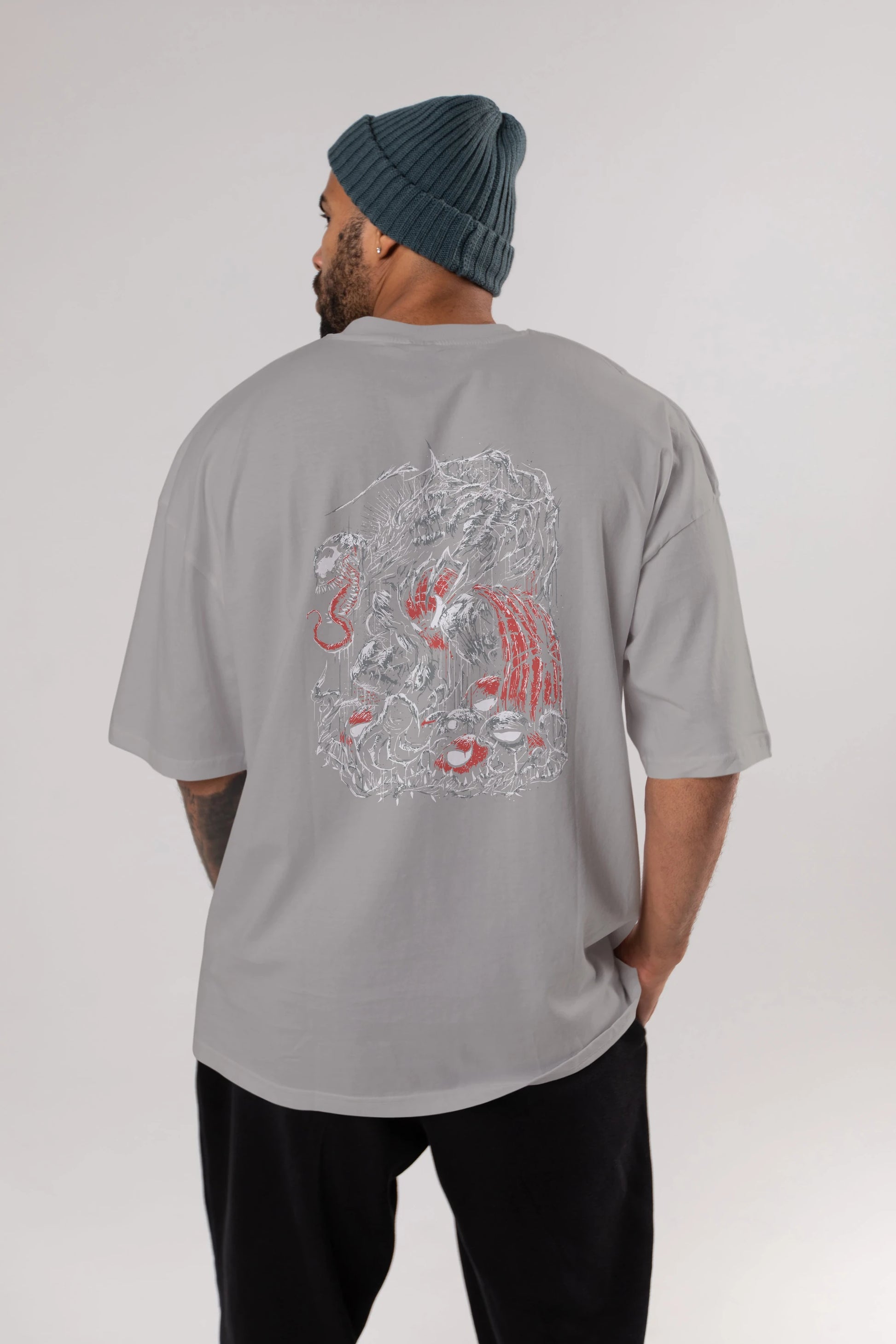 Venom (14) Arka Baskılı Oversize t-shirt Erkek Kadın Unisex %100 Pamuk Bisiklet Yaka tişort