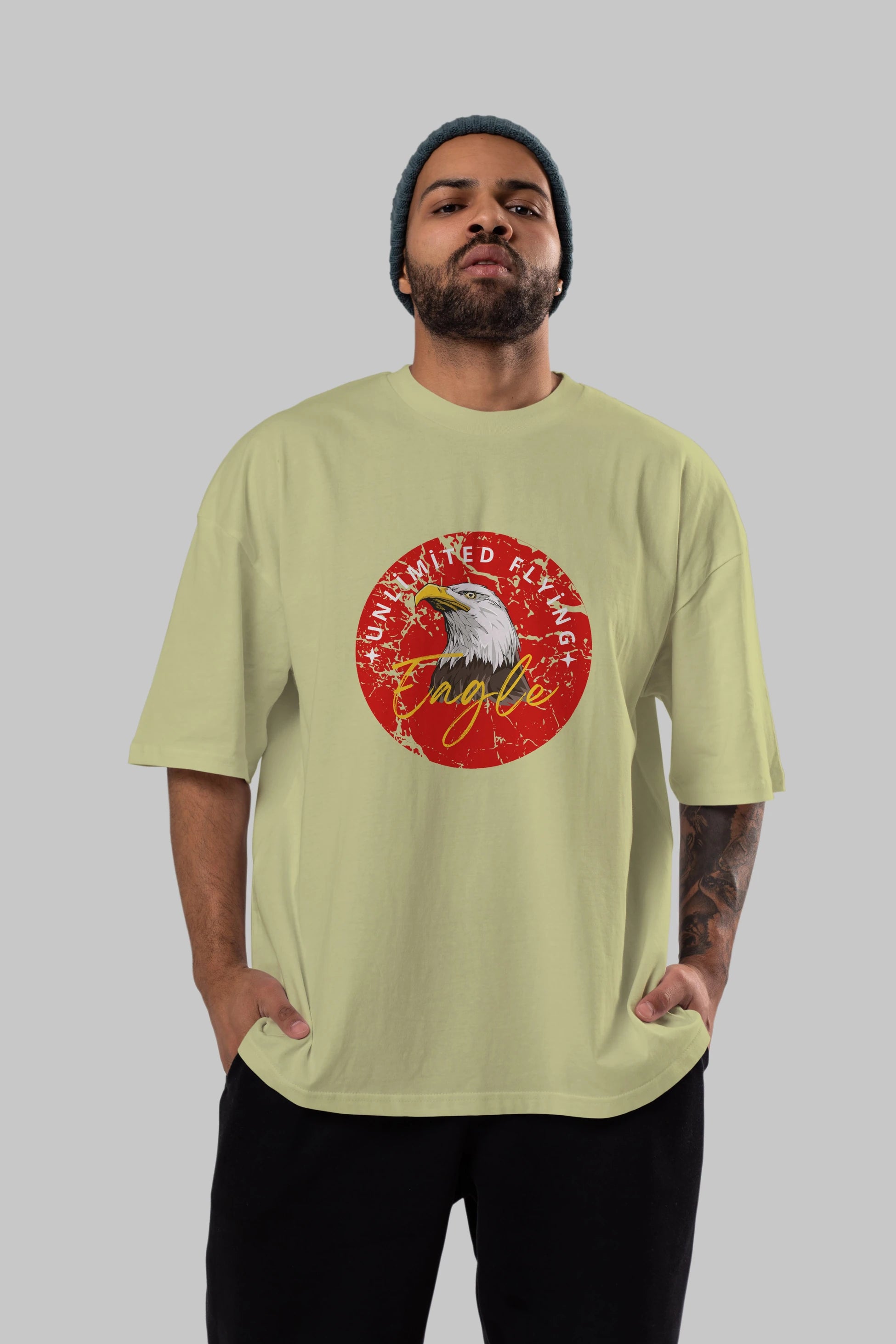 Unlimited Flying Yazılı Ön Baskılı Oversize t-shirt Erkek Kadın Unisex