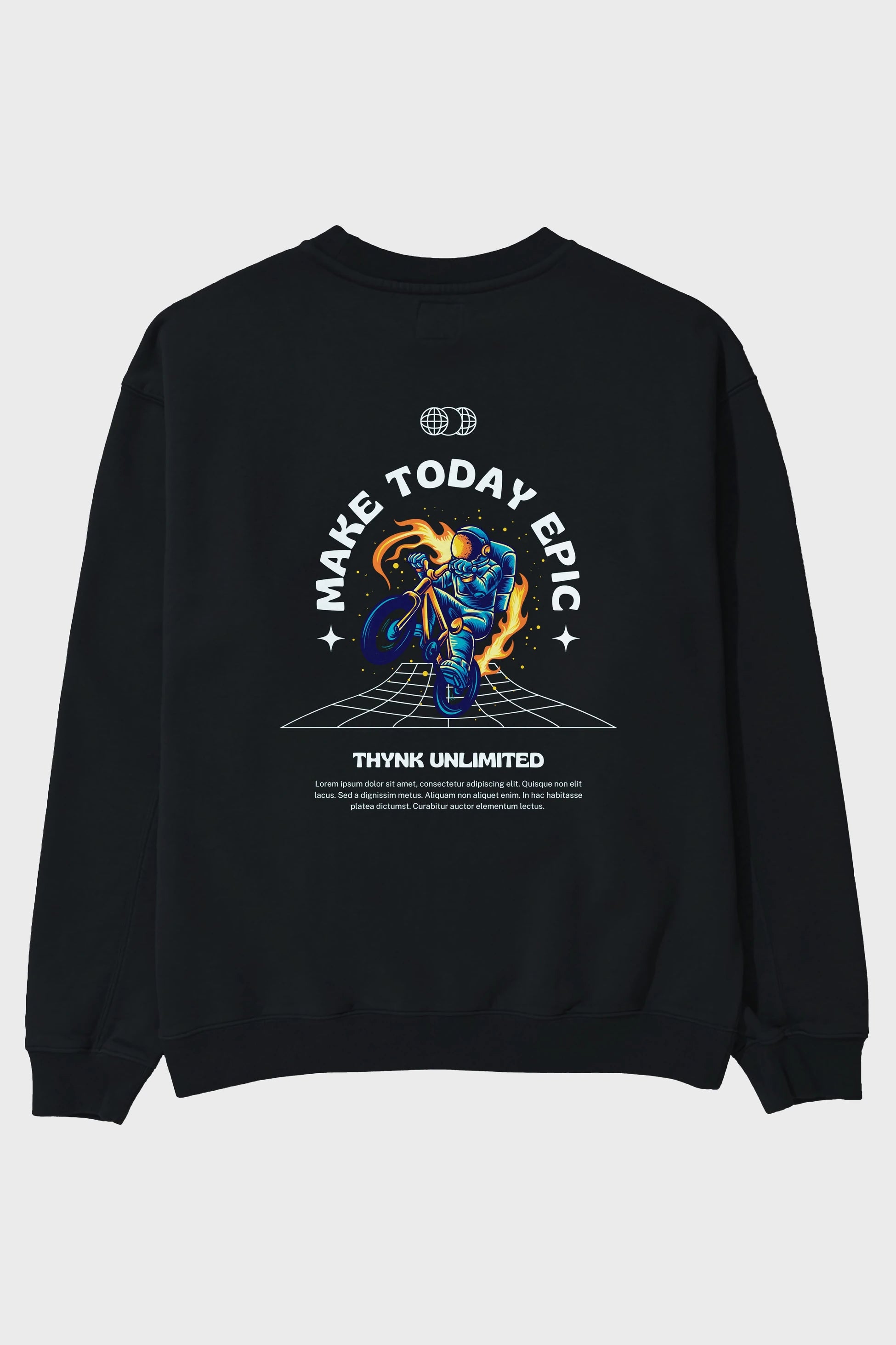 Make Today Epic Arka Baskılı Oversize Sweatshirt Erkek Kadın Unisex