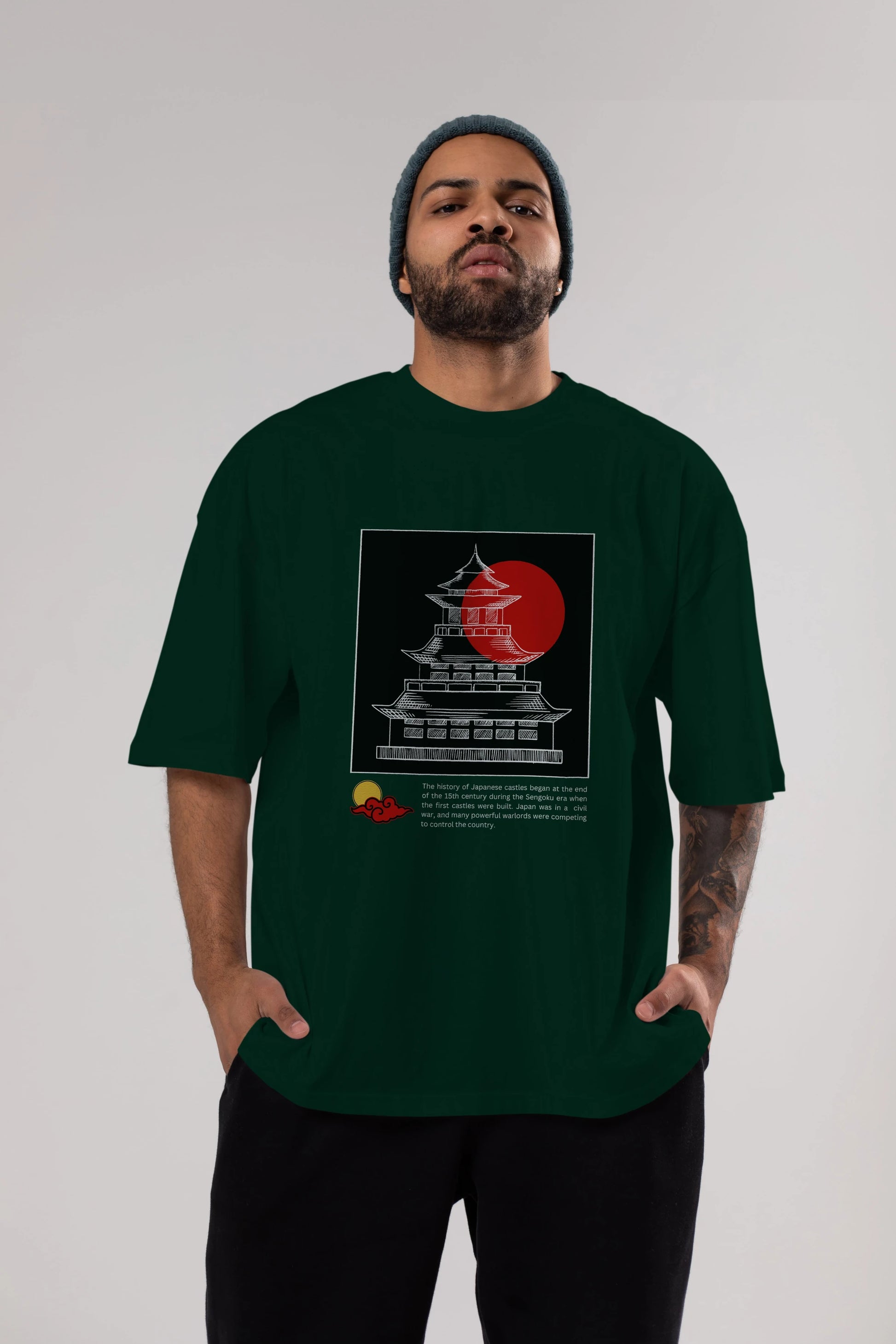Retro Japanese Ön Baskılı Oversize t-shirt Erkek Kadın Unisex