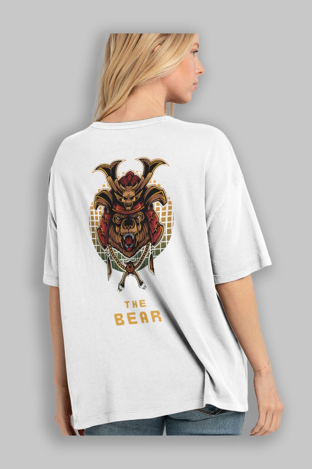 The Bear 2 Arka Baskılı Oversize t-shirt Erkek Kadın Unisex %100 Pamuk
