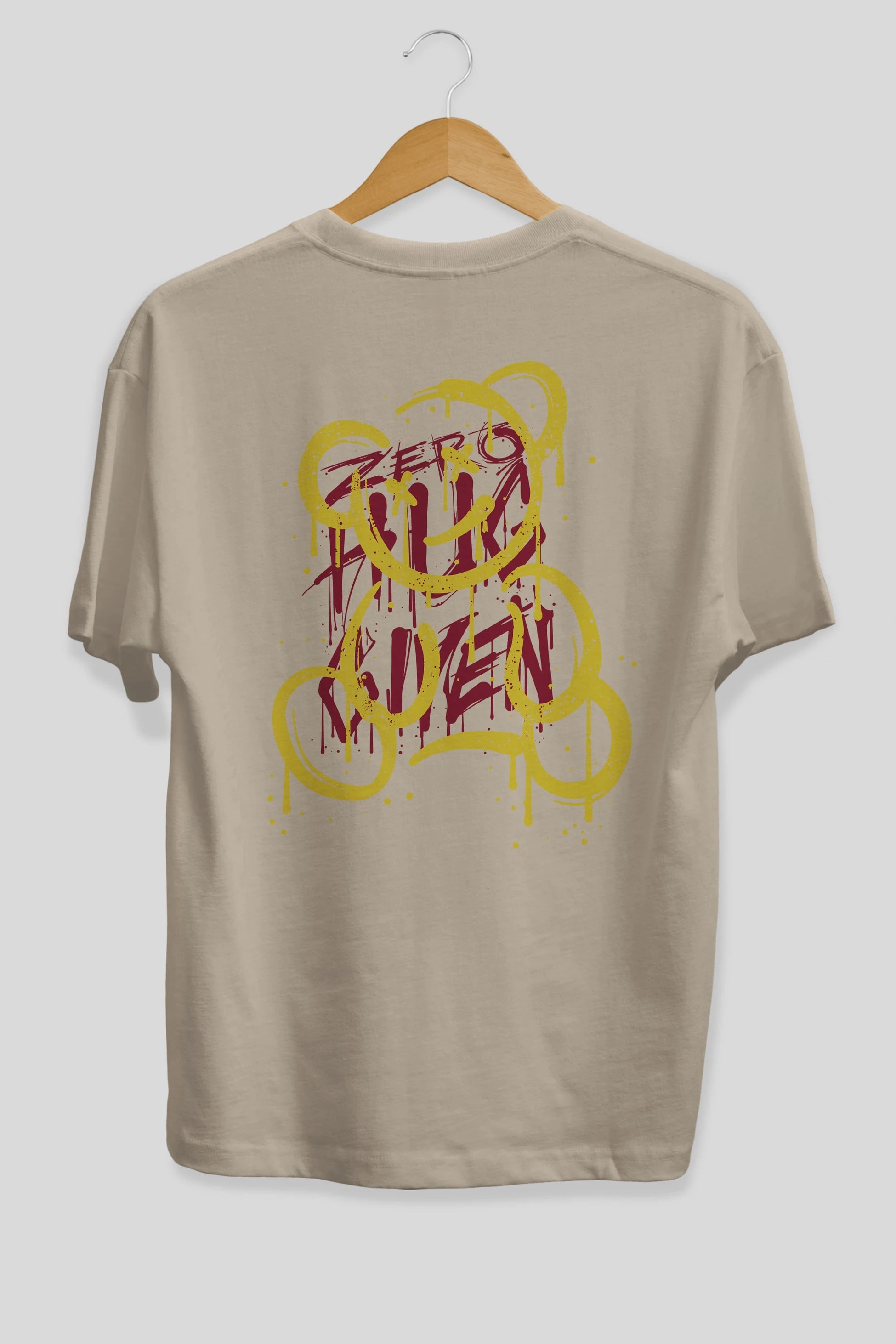 Zero Hug Bear Arka Baskılı Oversize t-shirt Erkek Kadın Unisex