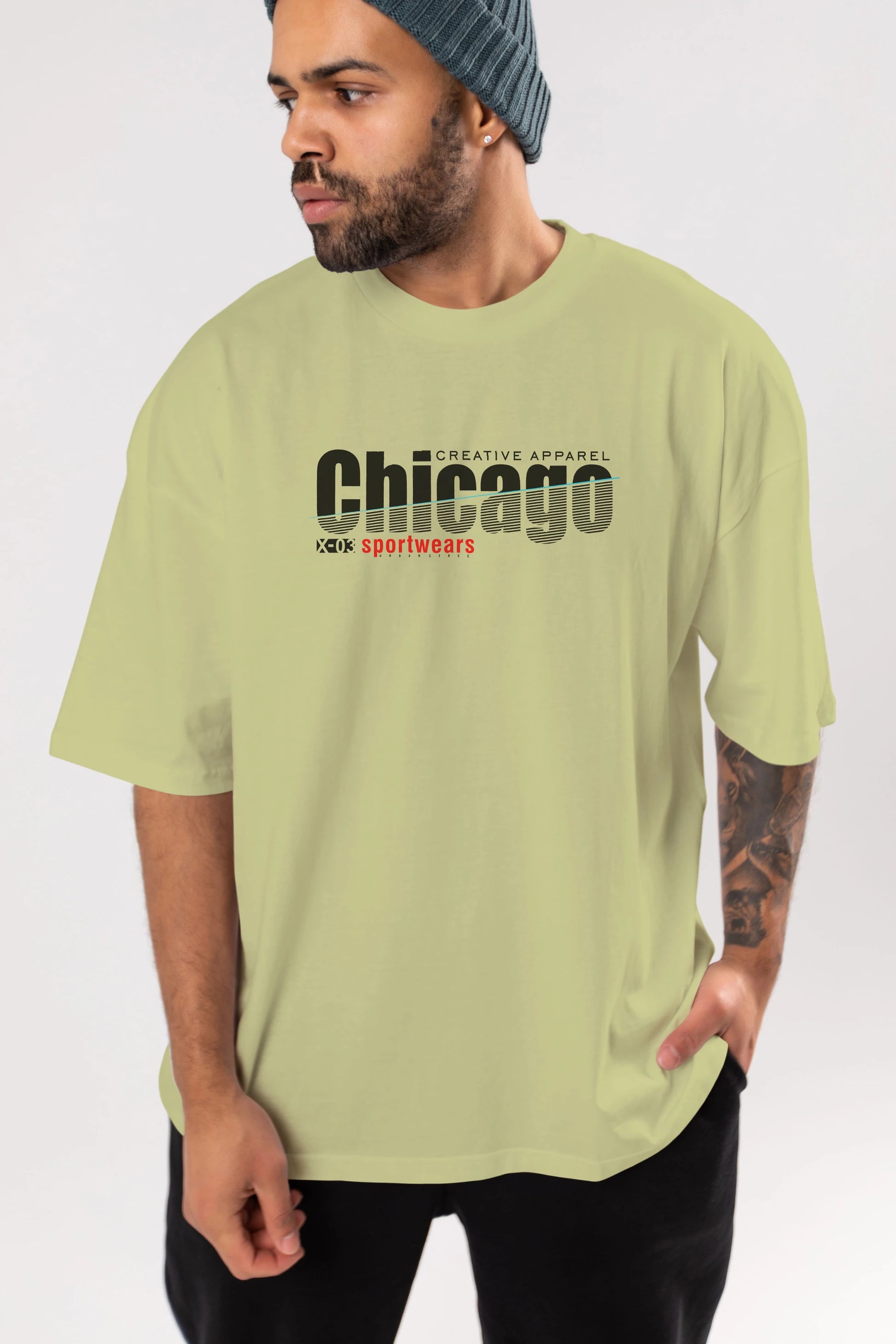 Chicago Sport Ön Baskılı Oversize t-shirt Erkek Kadın Unisex