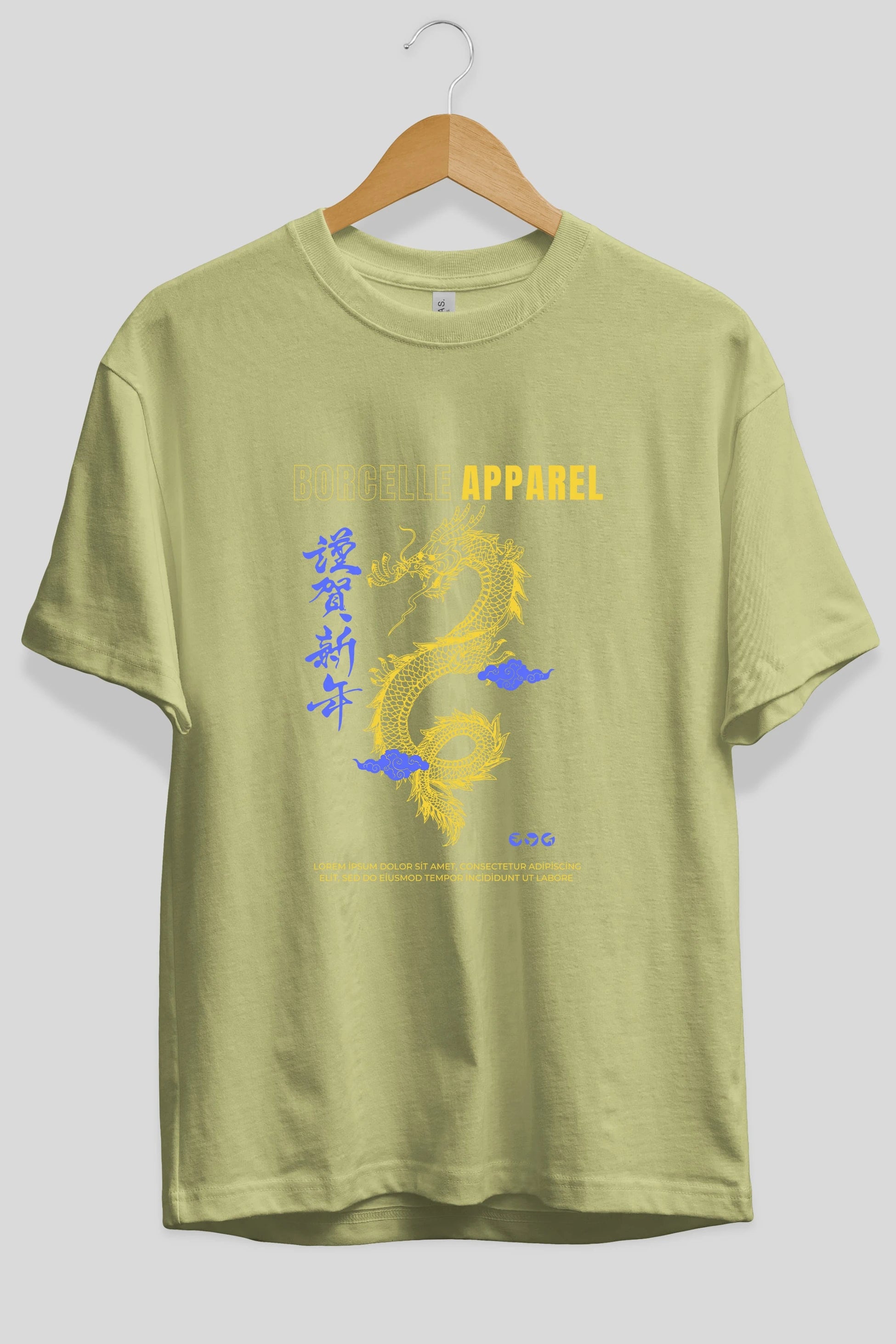 Borcelle Apparel Yazılı Ön Baskılı Oversize t-shirt Erkek Kadın Unisex