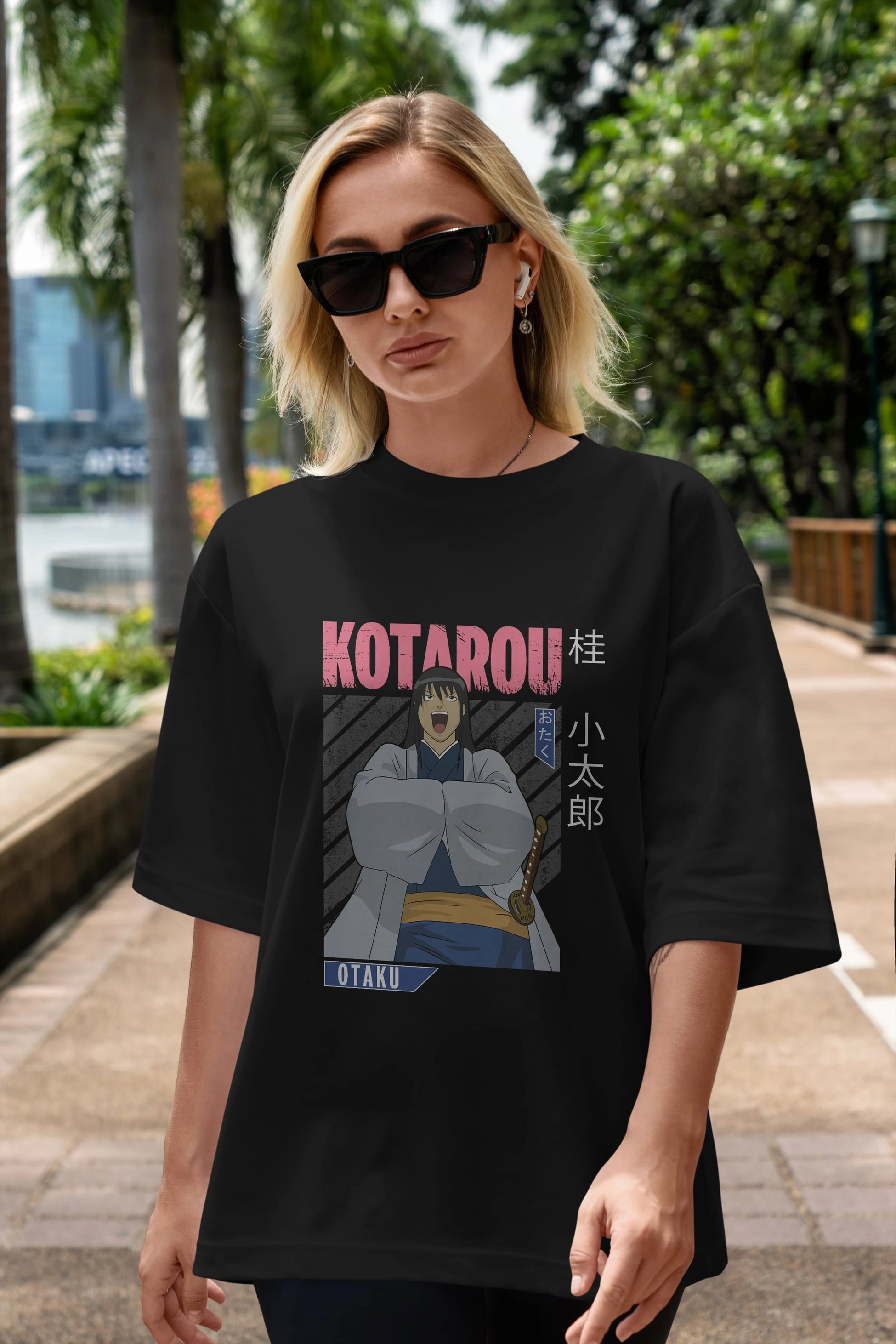 Kotarou Katsura GINTAMA 1 Anime Ön Baskılı Oversize t-shirt %100 pamuk Erkek Kadın Unisex