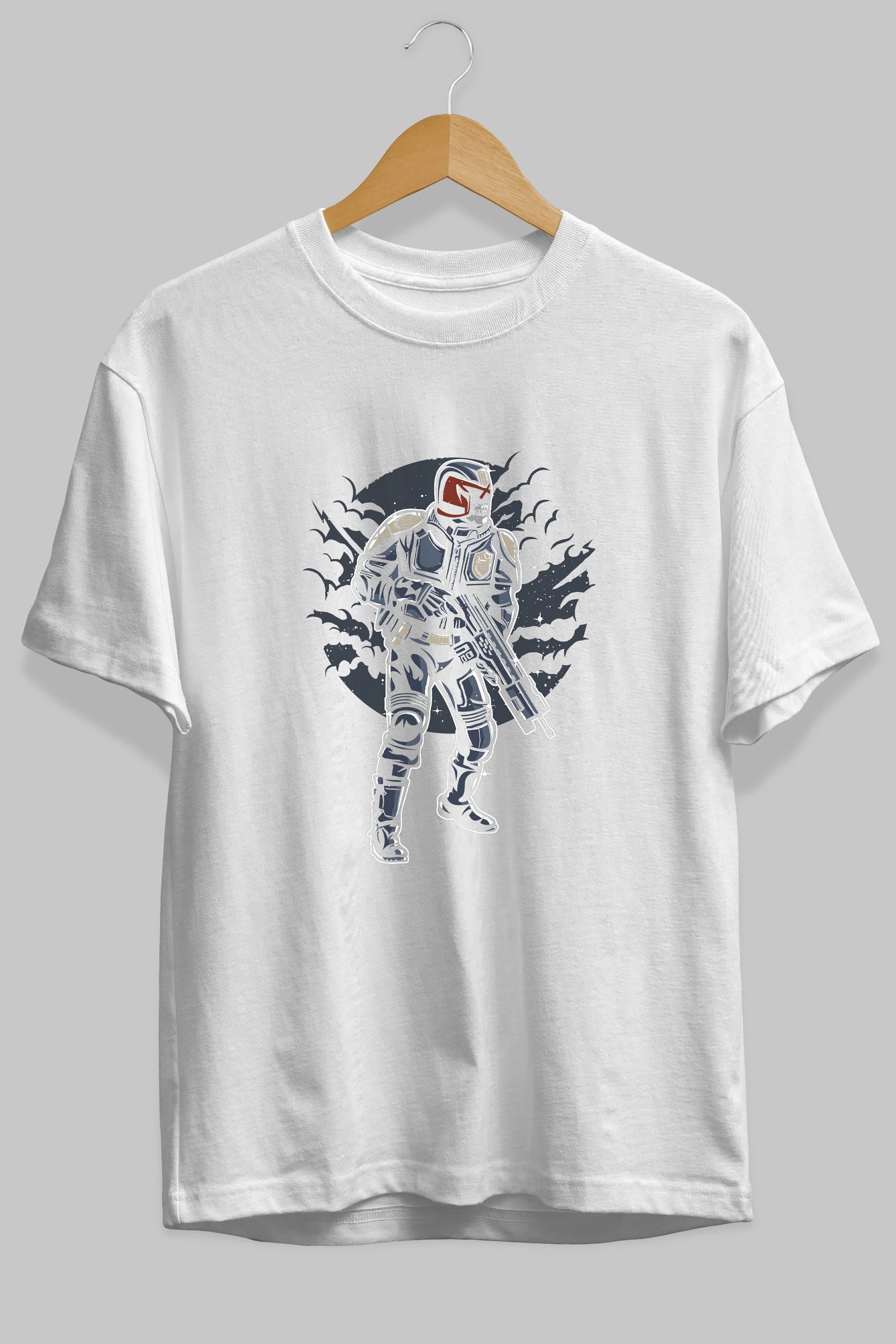 Judge Skull Ön Baskılı Oversize t-shirt Erkek Kadın Unisex %100 Pamuk tişort