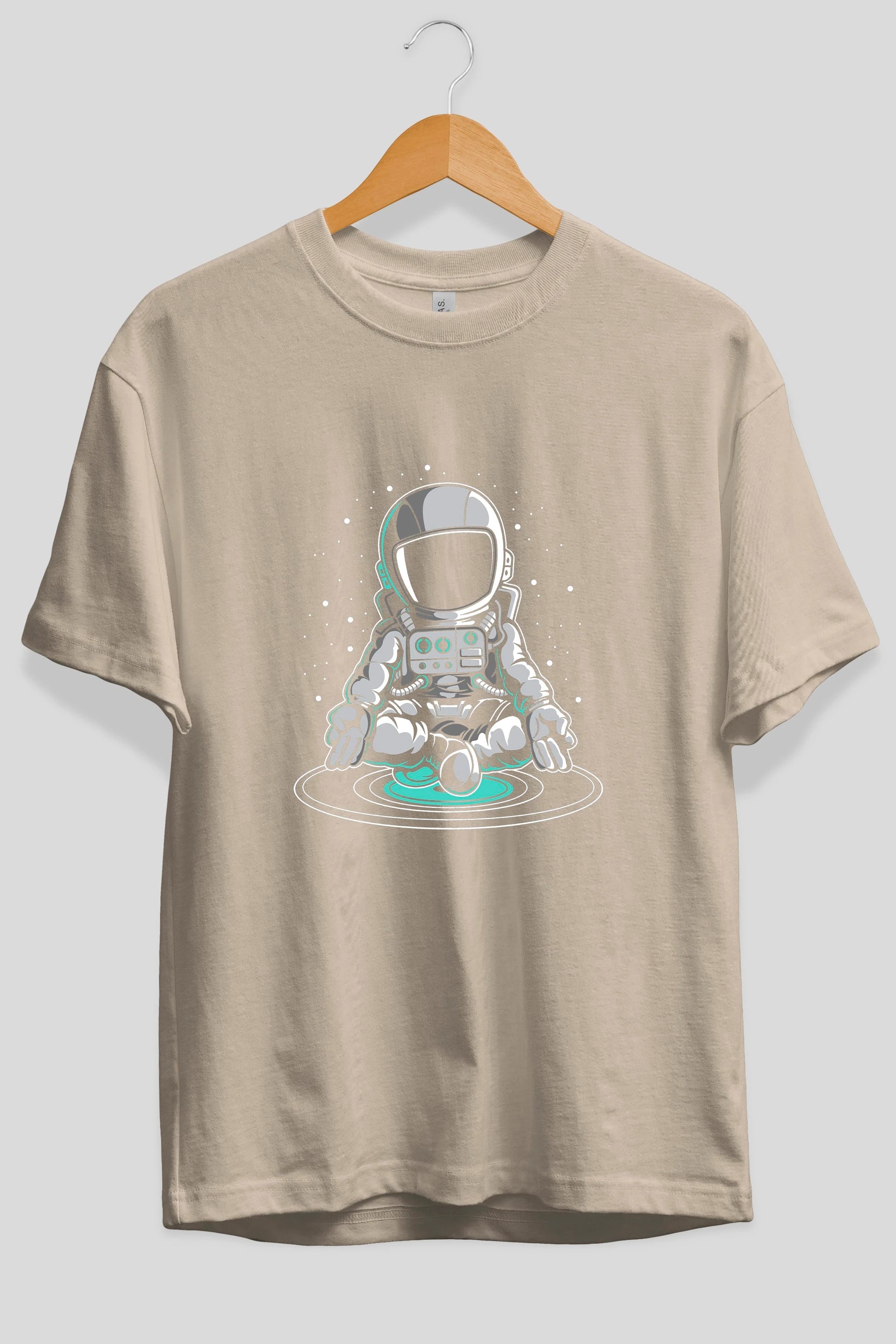 Astronaut Meditation Ön Baskılı Oversize t-shirt Erkek Kadın Unisex